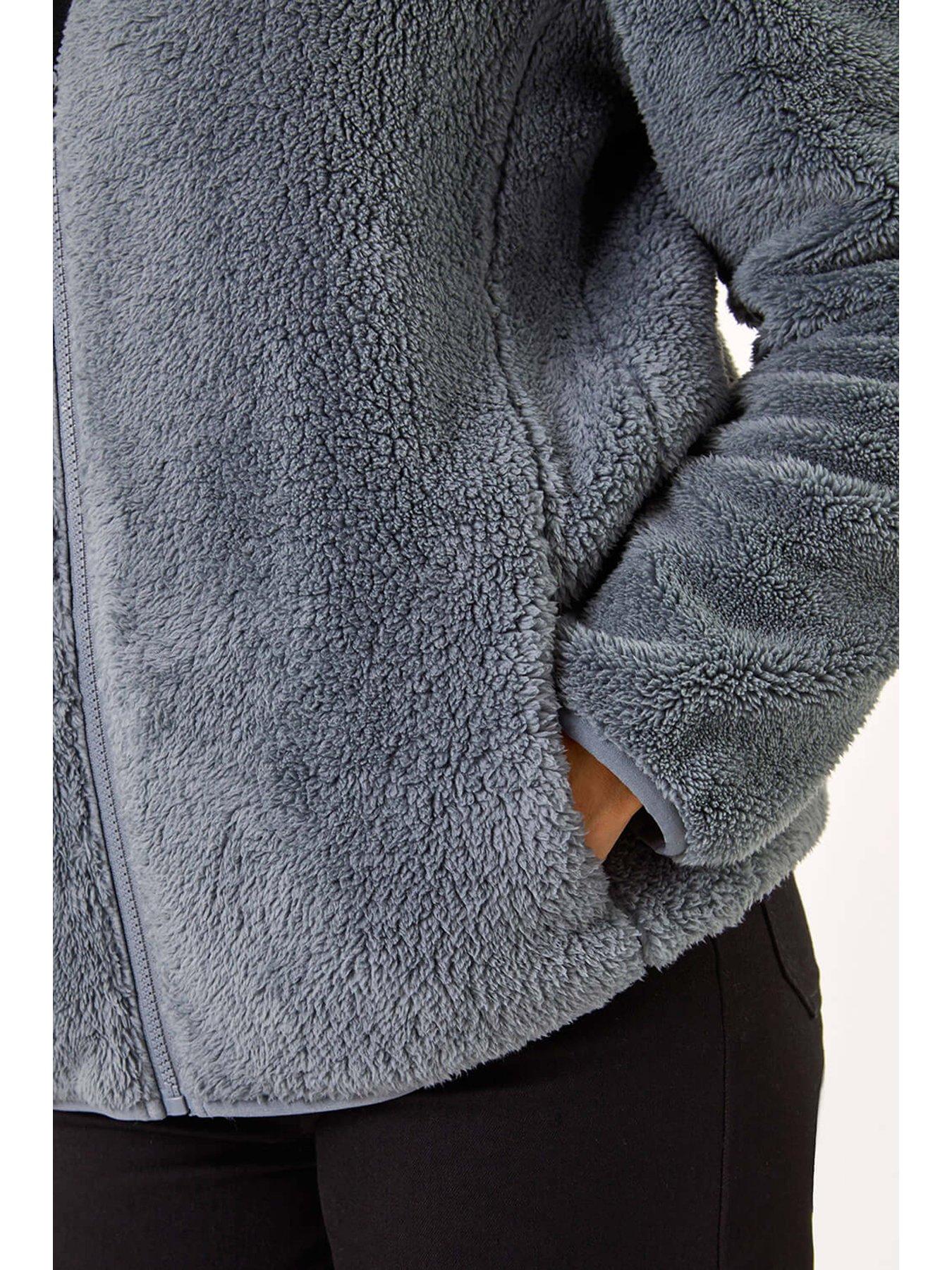 Image 5 of 5 of Roman Soft Sherpa Fleece Jacket - Dark Grey