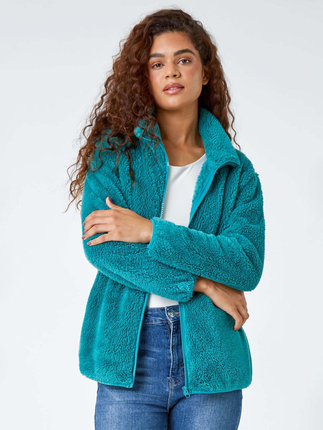 undefined Soft Sherpa Fleece Jacket - Jade