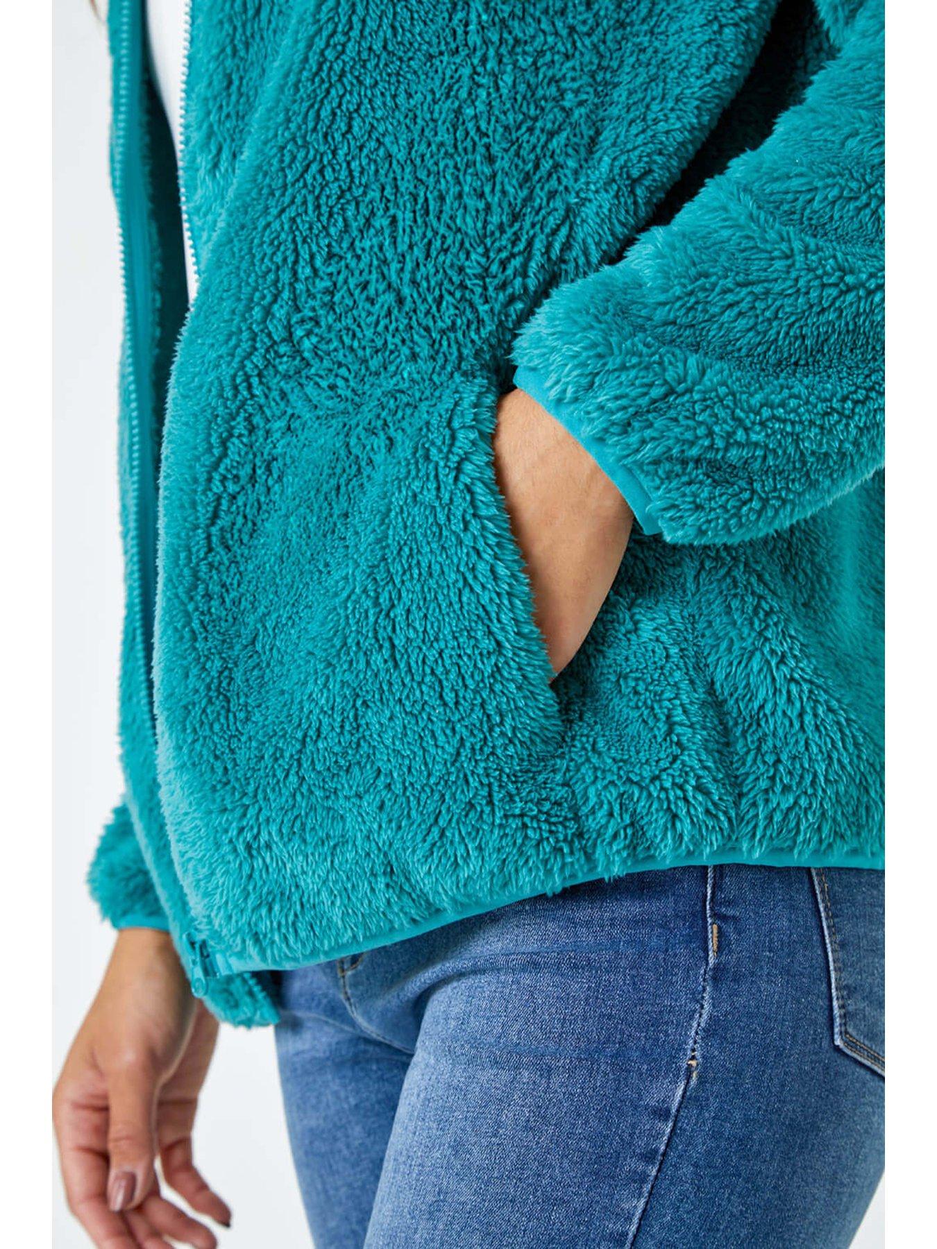 Image 5 of 5 of Roman Soft Sherpa Fleece Jacket - Jade