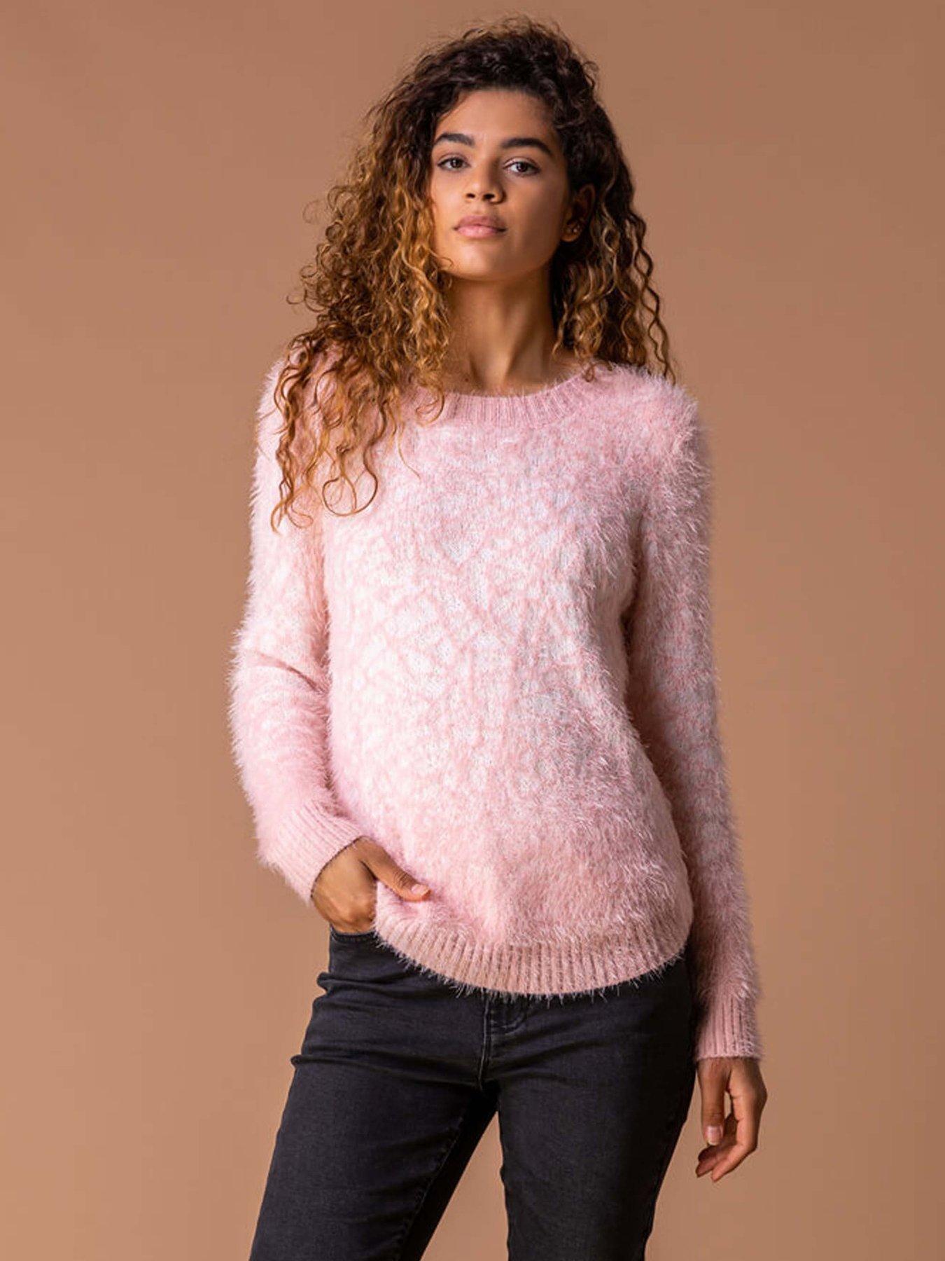 roman-mosaic-print-fluffy-jumper-light-pink