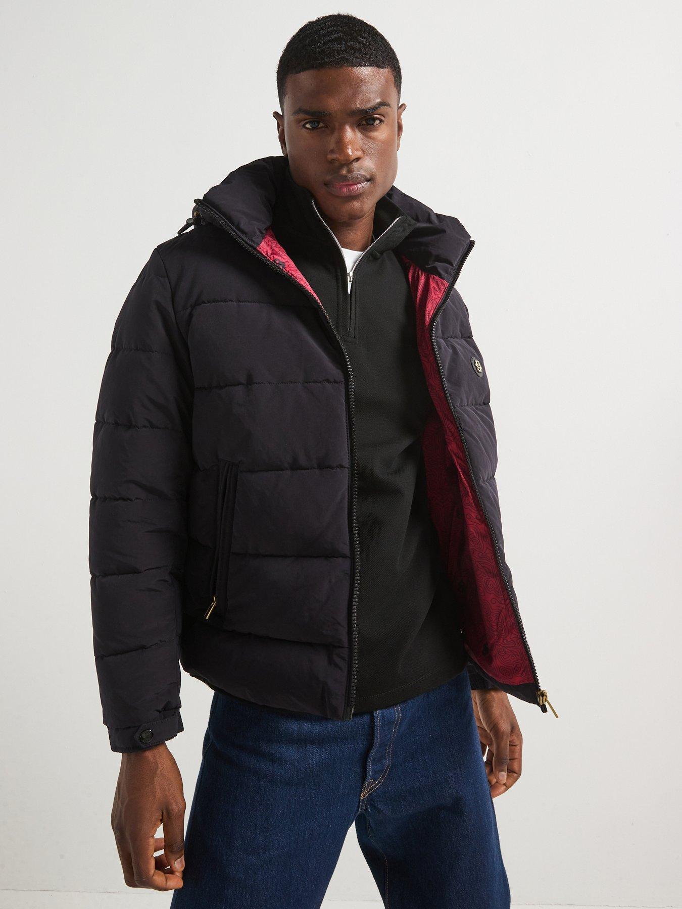 undefined Cunol_Lny Regular Fit Nikel Logo Quilted Jacket - Black