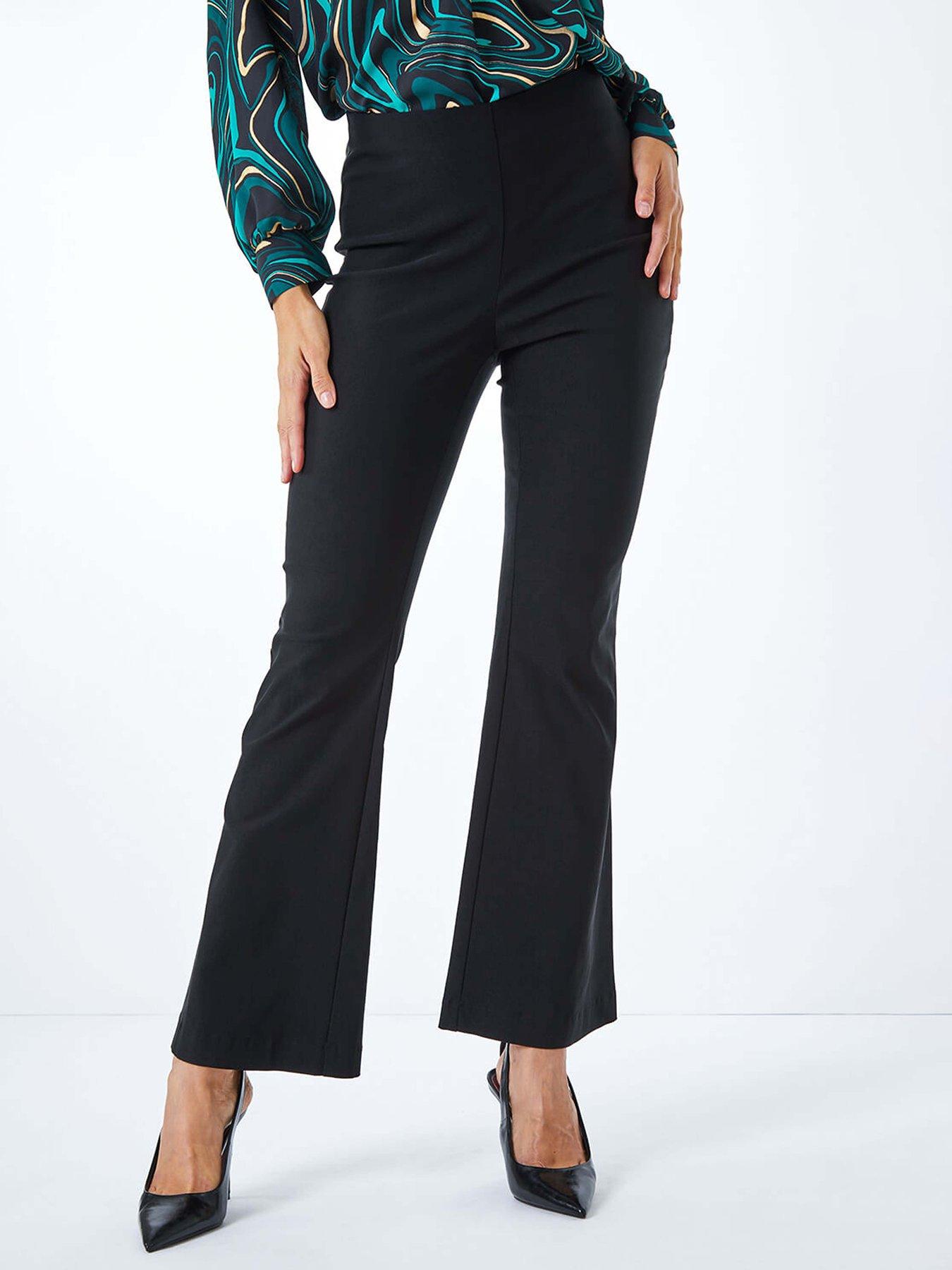 undefined Full Length Boot Cut Trouser - Black