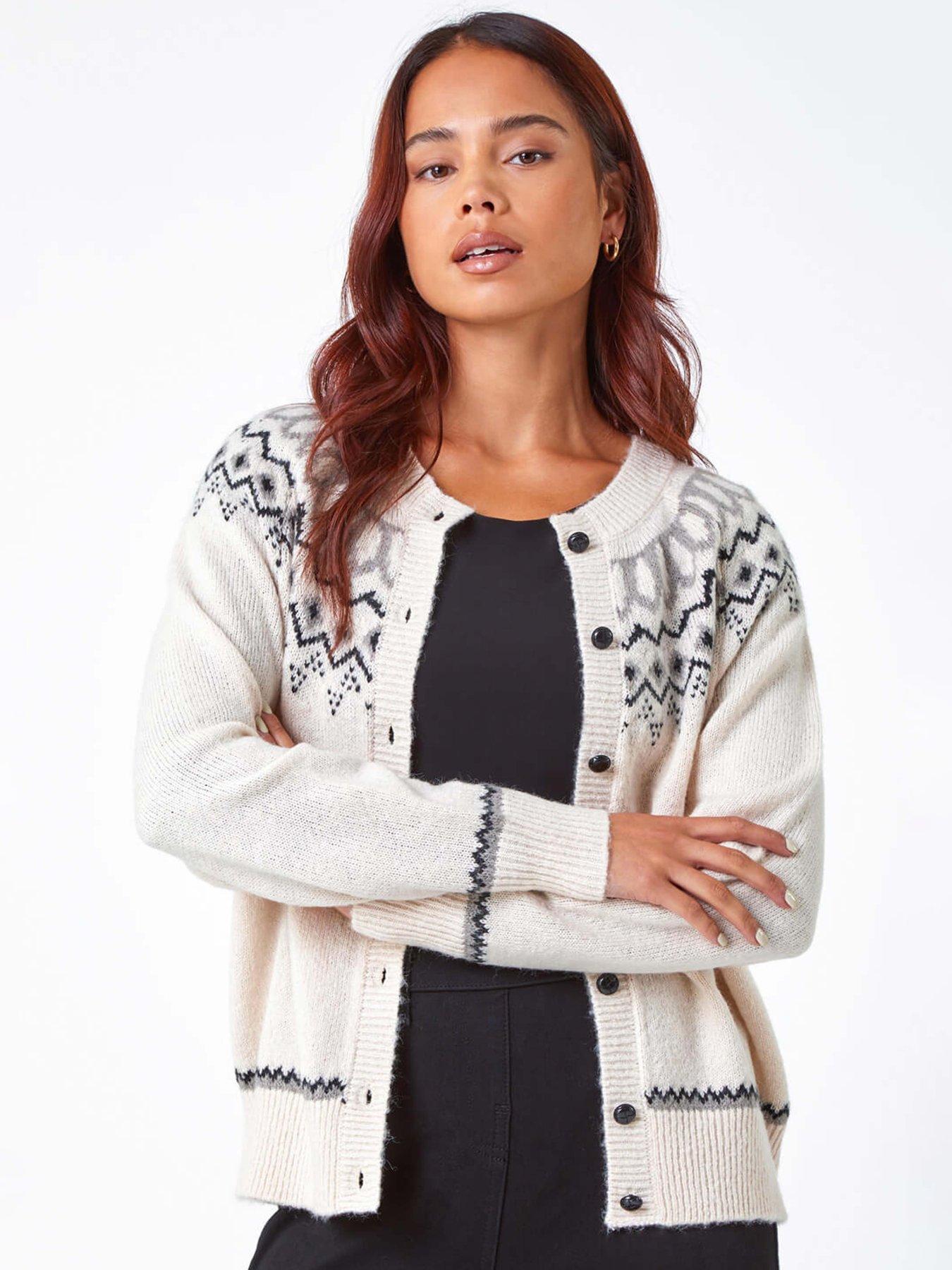 Roman Petite Fairisle Button Cardigan - Ivory