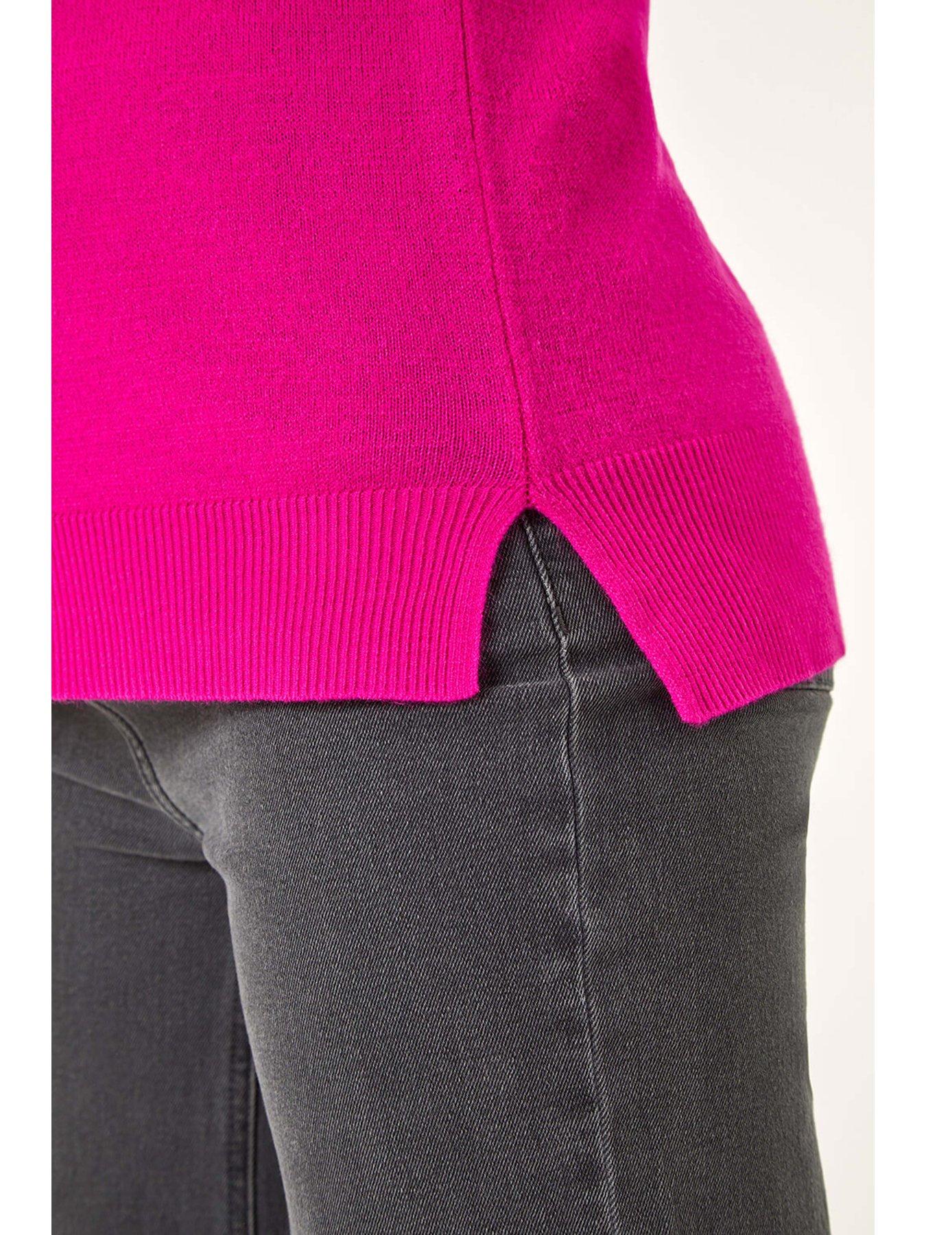 Image 5 of 5 of Roman Plain Soft Crew Neck Jumper - Cerise
