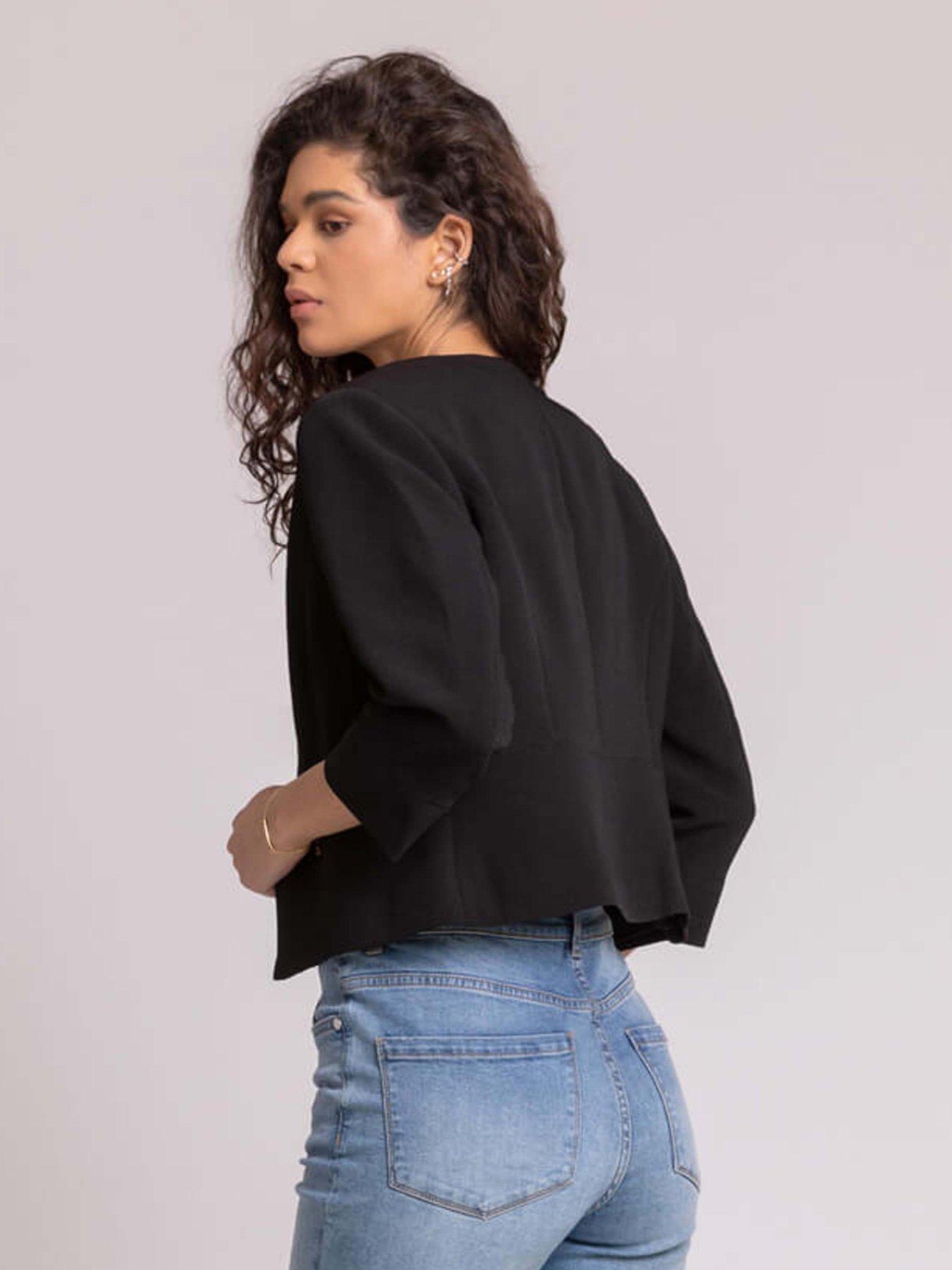  image of roman-tailored-jacquard-jacket-black