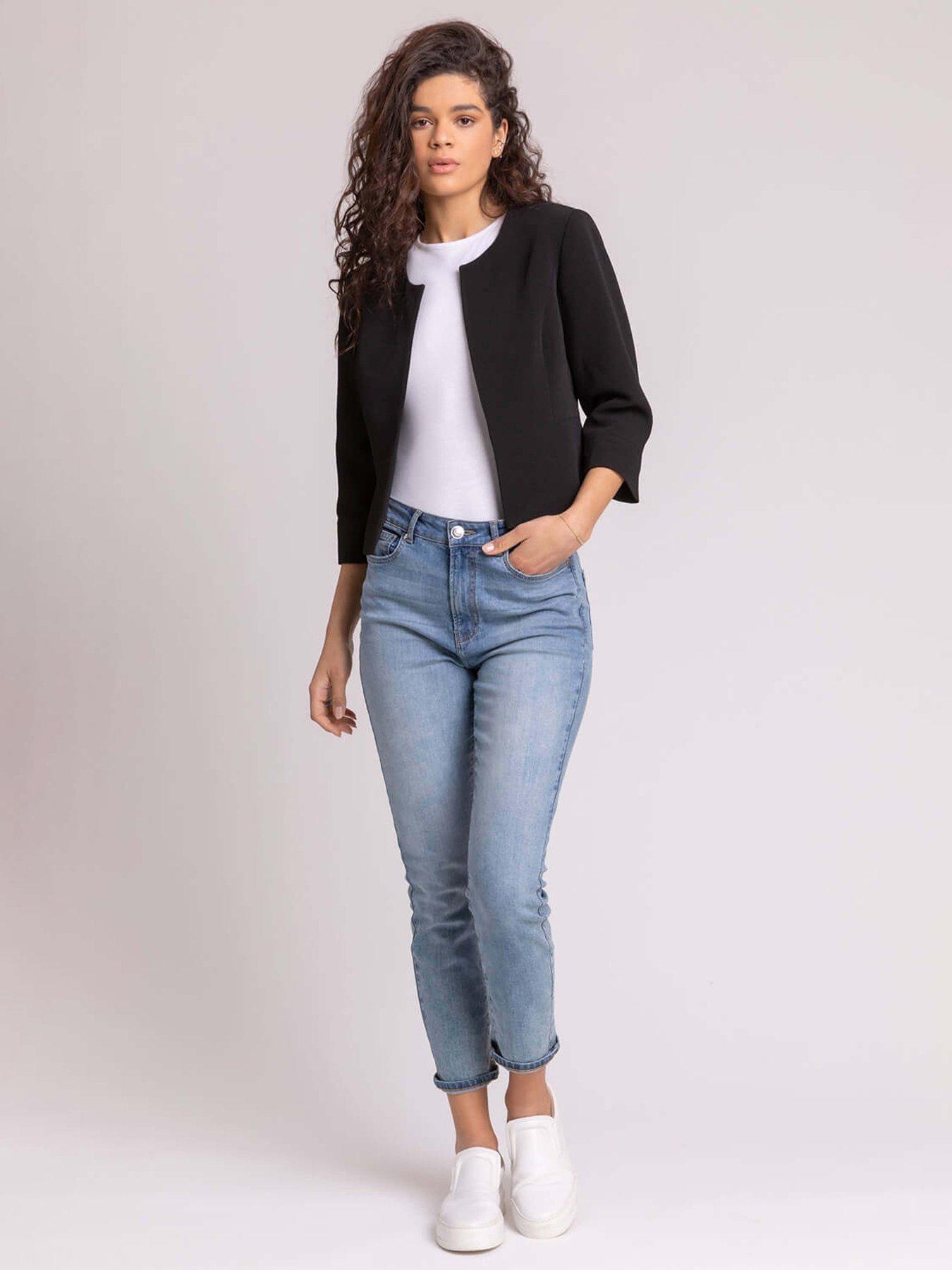  image of roman-tailored-jacquard-jacket-black