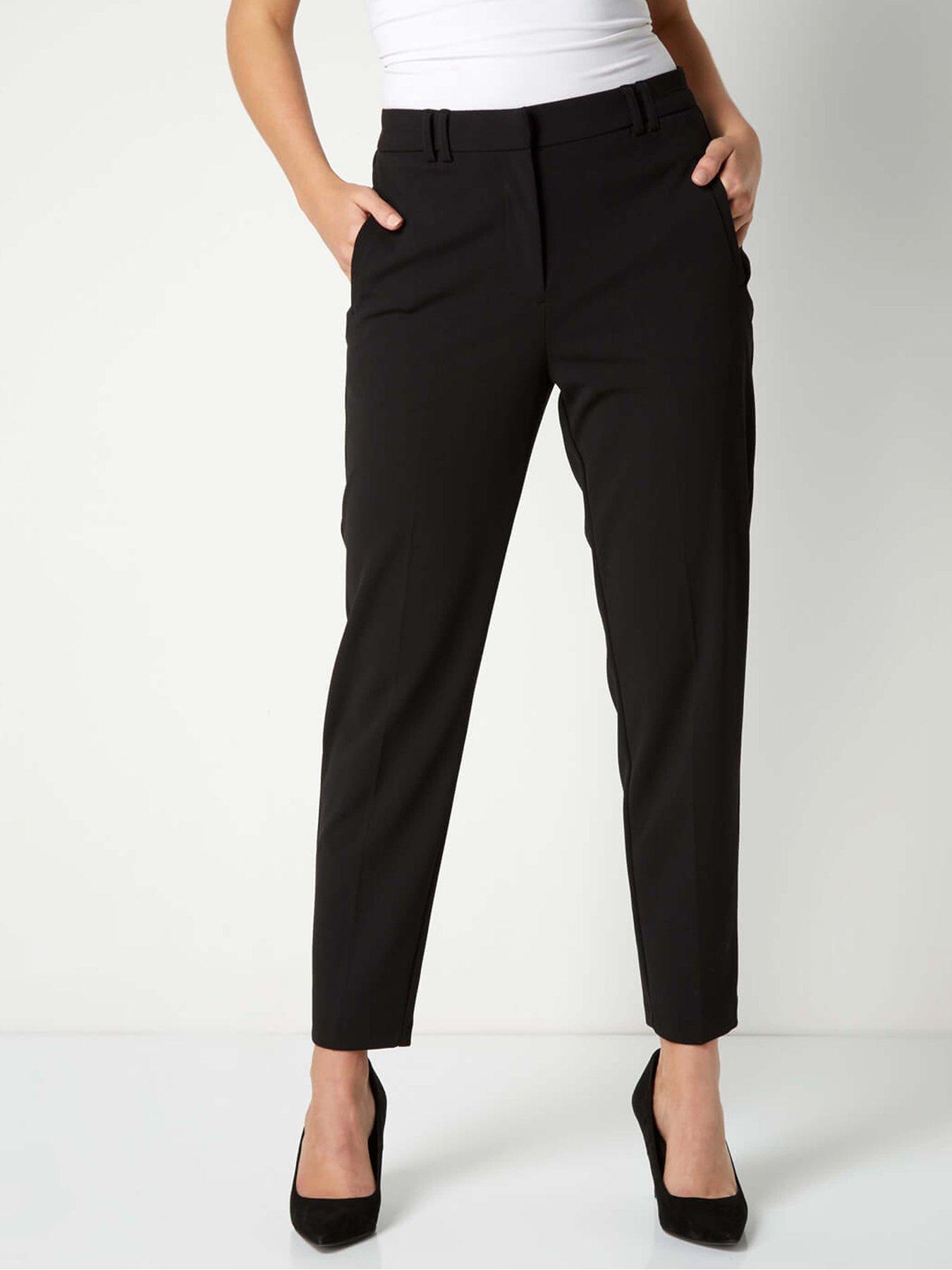 undefined Straight Leg Stretch Trouser - Black