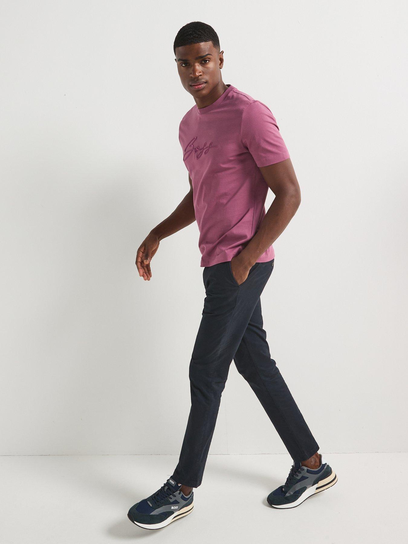  image of boss-c-thompson-70-regular-fit-script-logo-t-shirt-purple