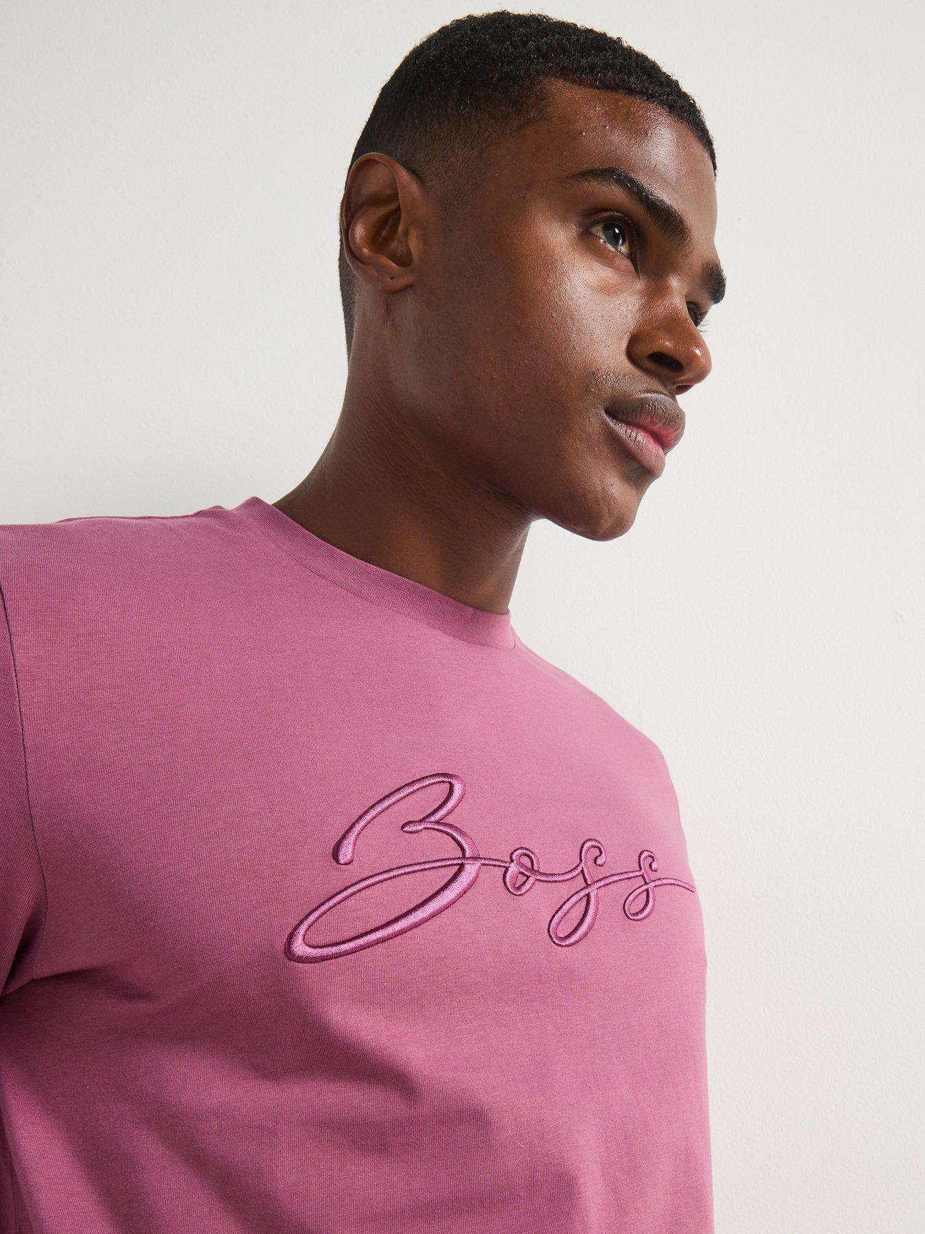  image of boss-c-thompson-70-regular-fit-script-logo-t-shirt-purple