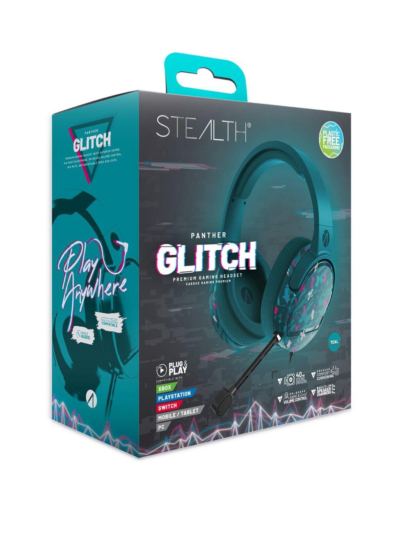  image of stealth-panther-headset-glitch-teal