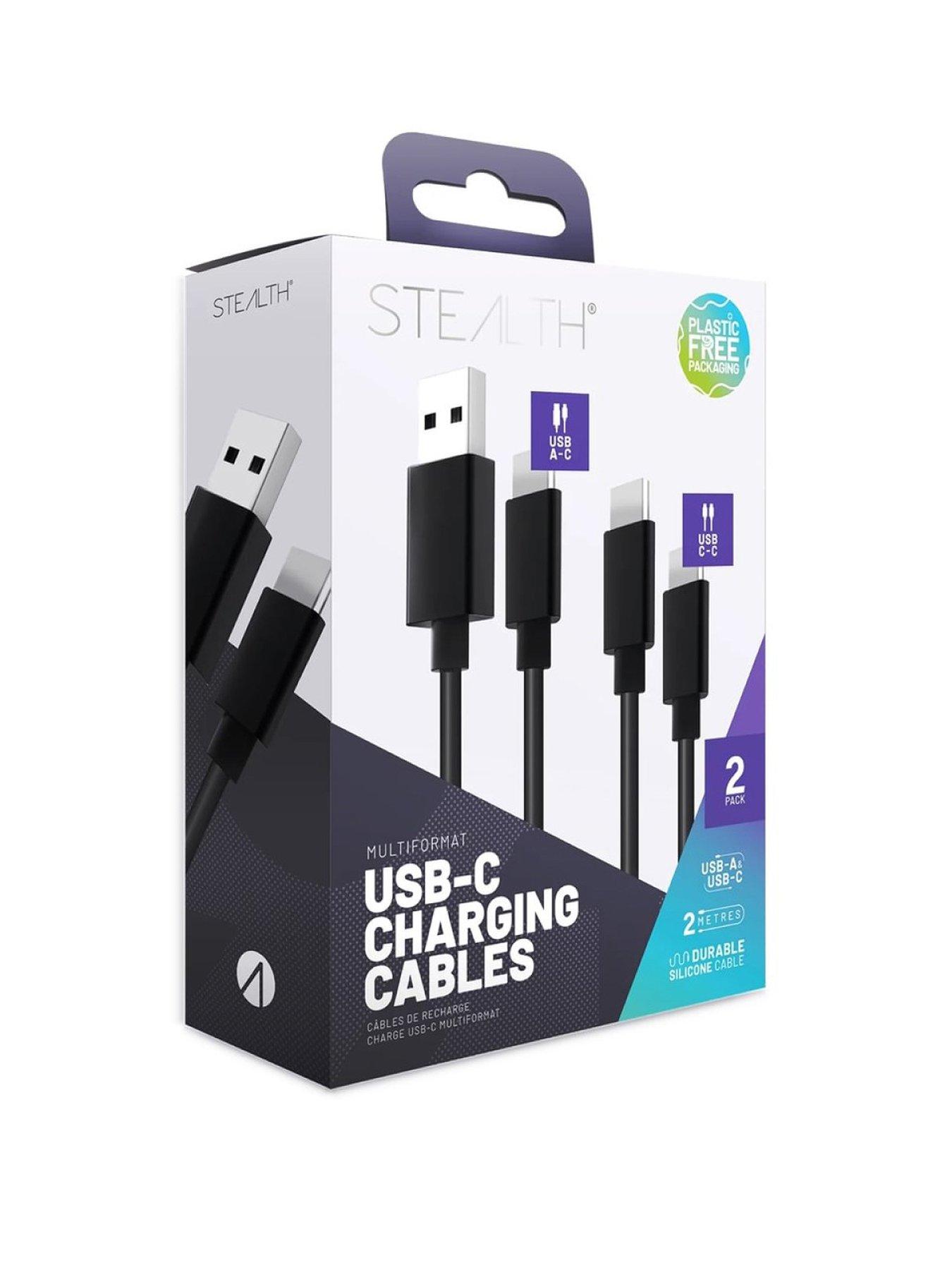 stillFront image of stealth-usb-c-charge-amp-data-cables-twin-pack