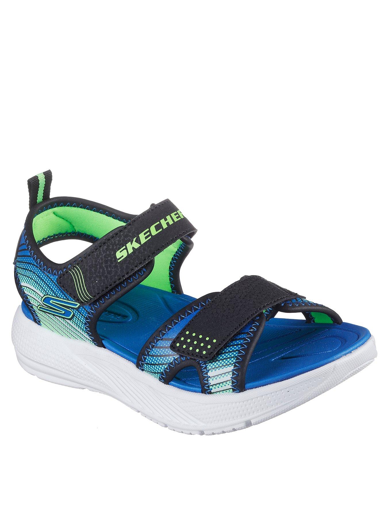  image of skechers-lightweight-sandals-with-linear-details-black