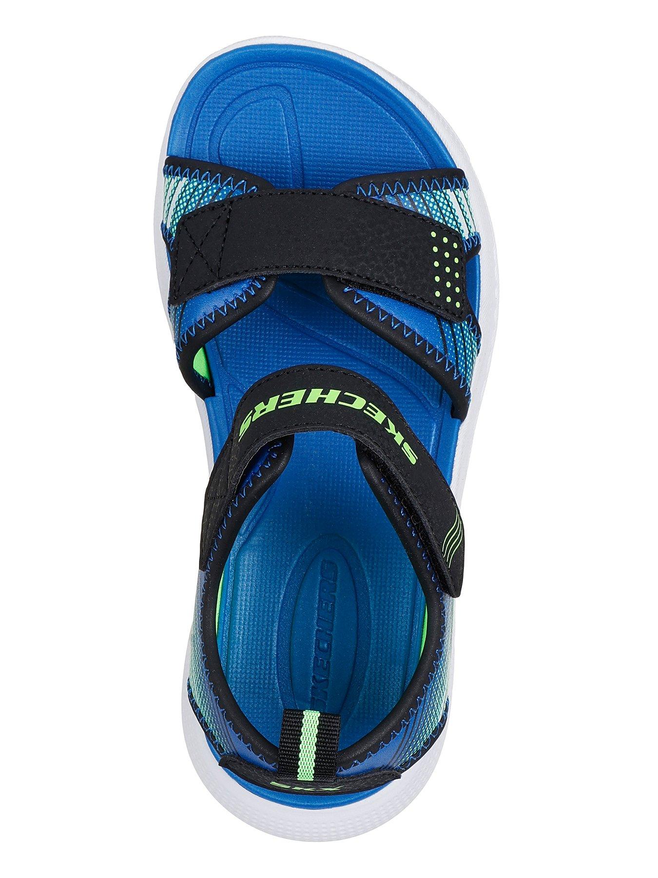  image of skechers-lightweight-sandals-with-linear-details-black