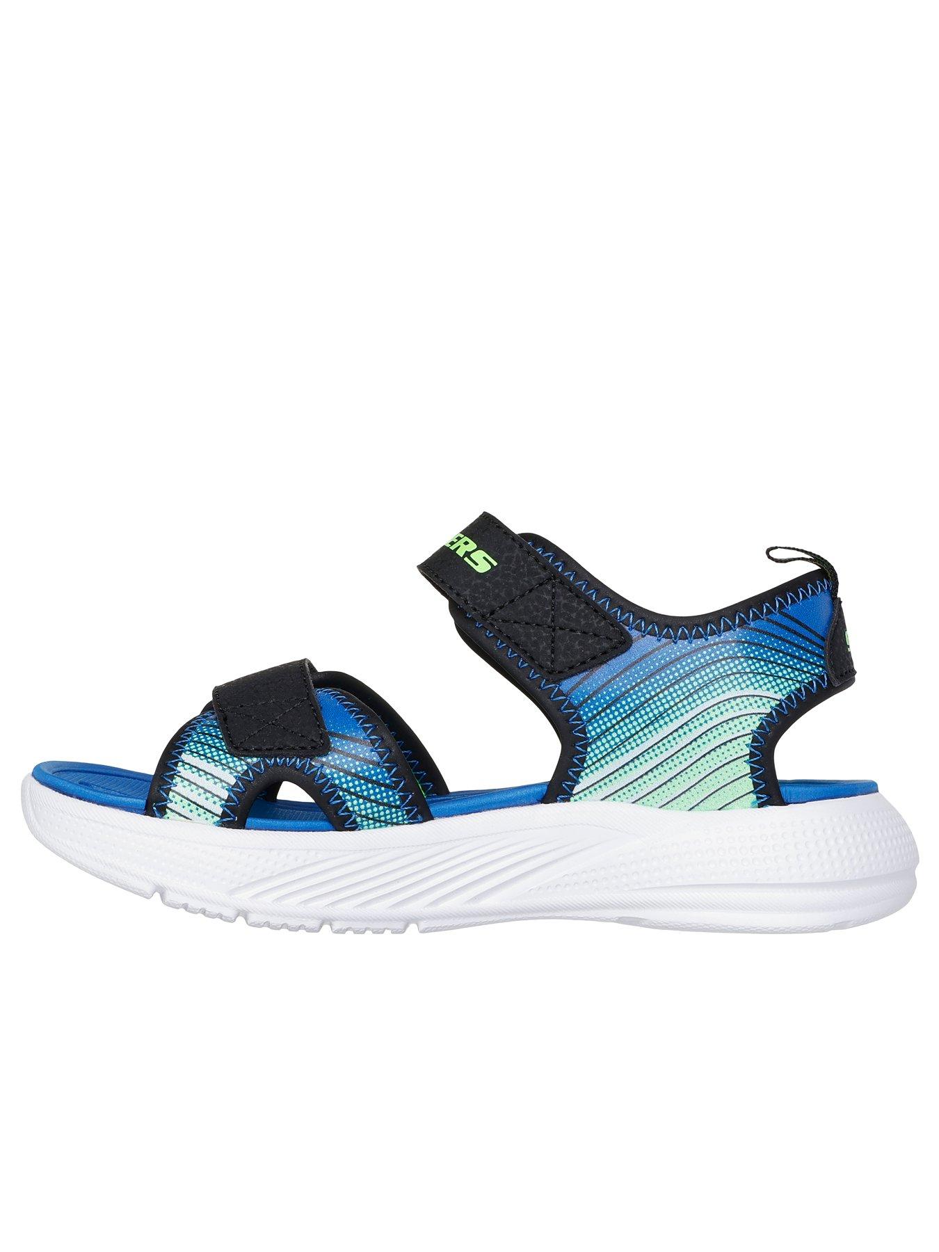  image of skechers-lightweight-sandals-with-linear-details-black