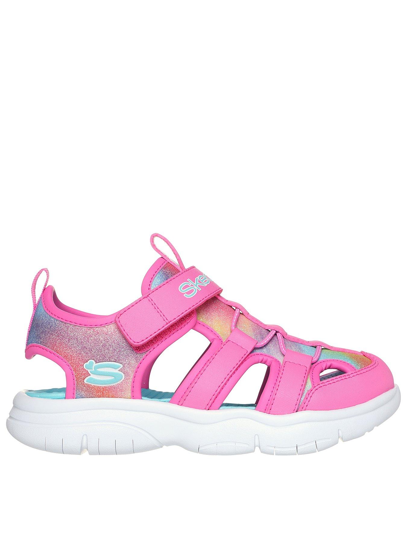  image of skechers-top-strap-closed-toe-sandal-w-ombre-glitter-upper