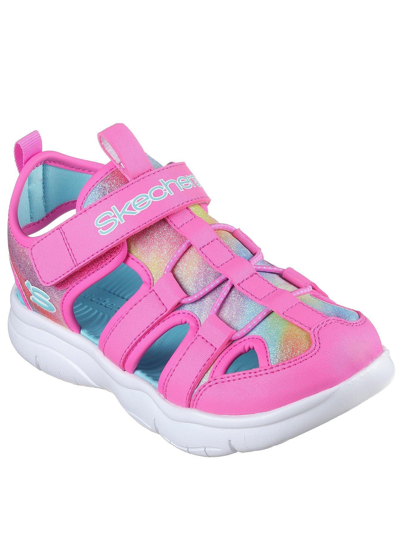  image of skechers-top-strap-closed-toe-sandal-w-ombre-glitter-upper