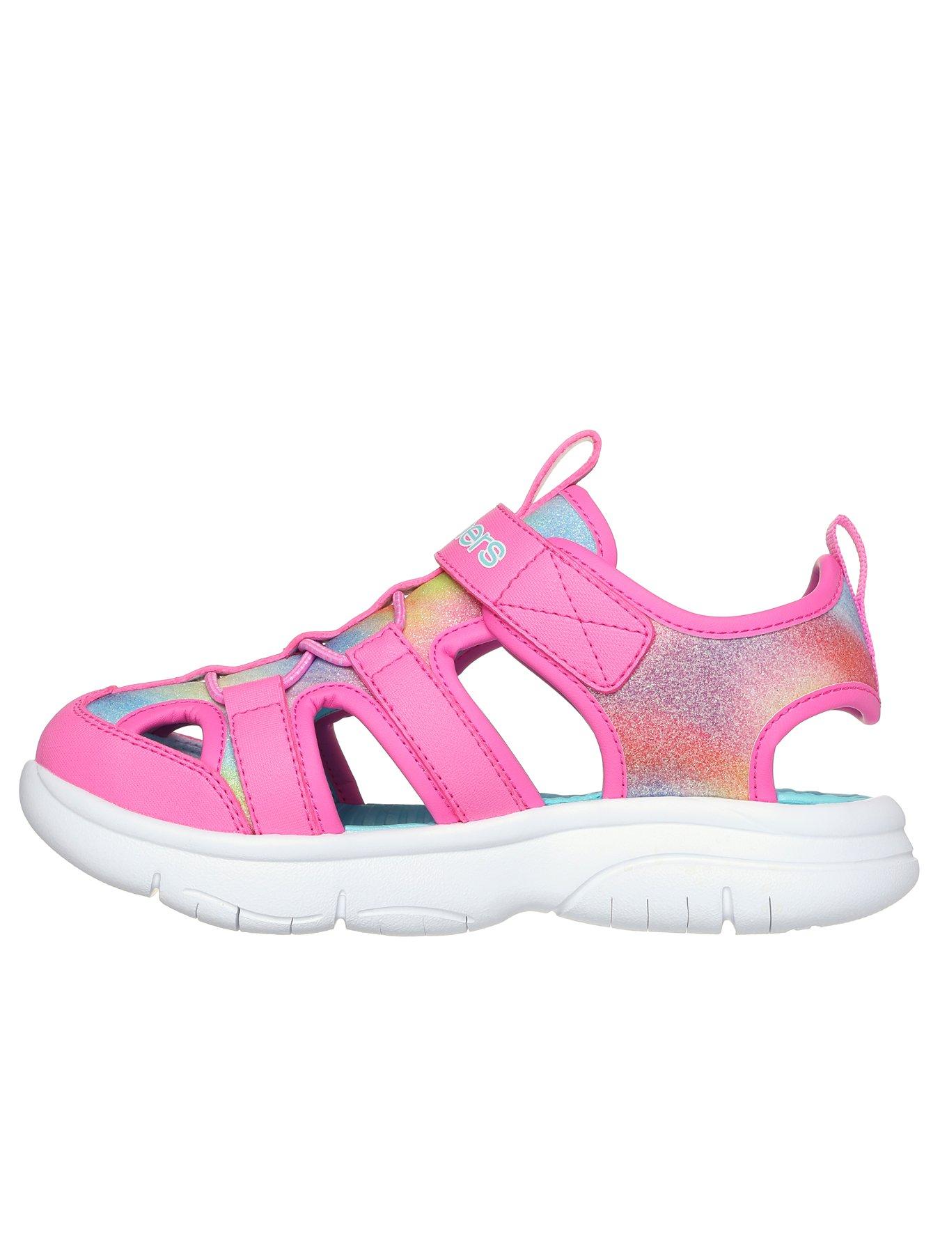 image of skechers-top-strap-closed-toe-sandal-w-ombre-glitter-upper