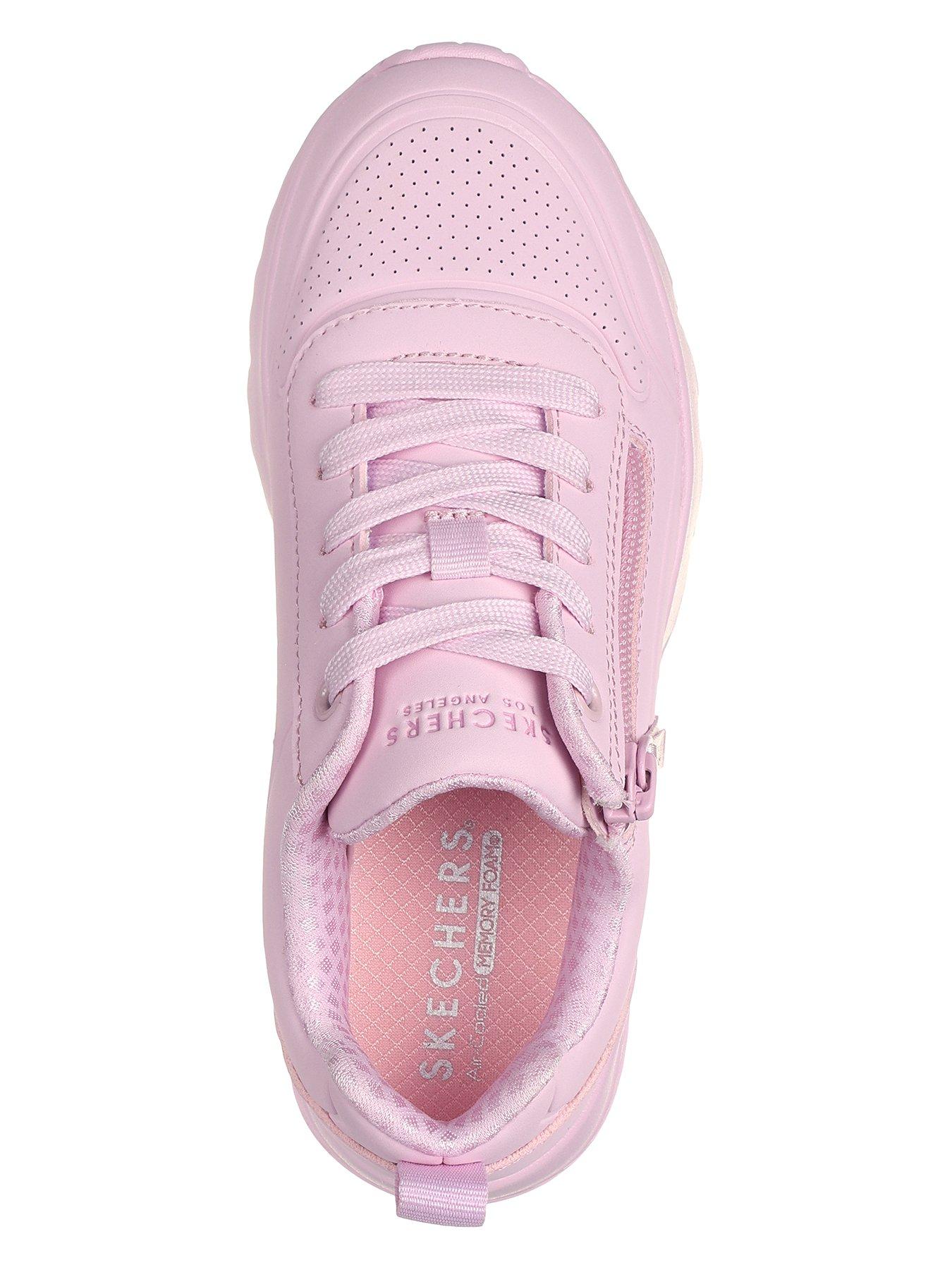  image of skechers-monochromatic-lace-up-sneakers-w-quarter-zip-detail-pink