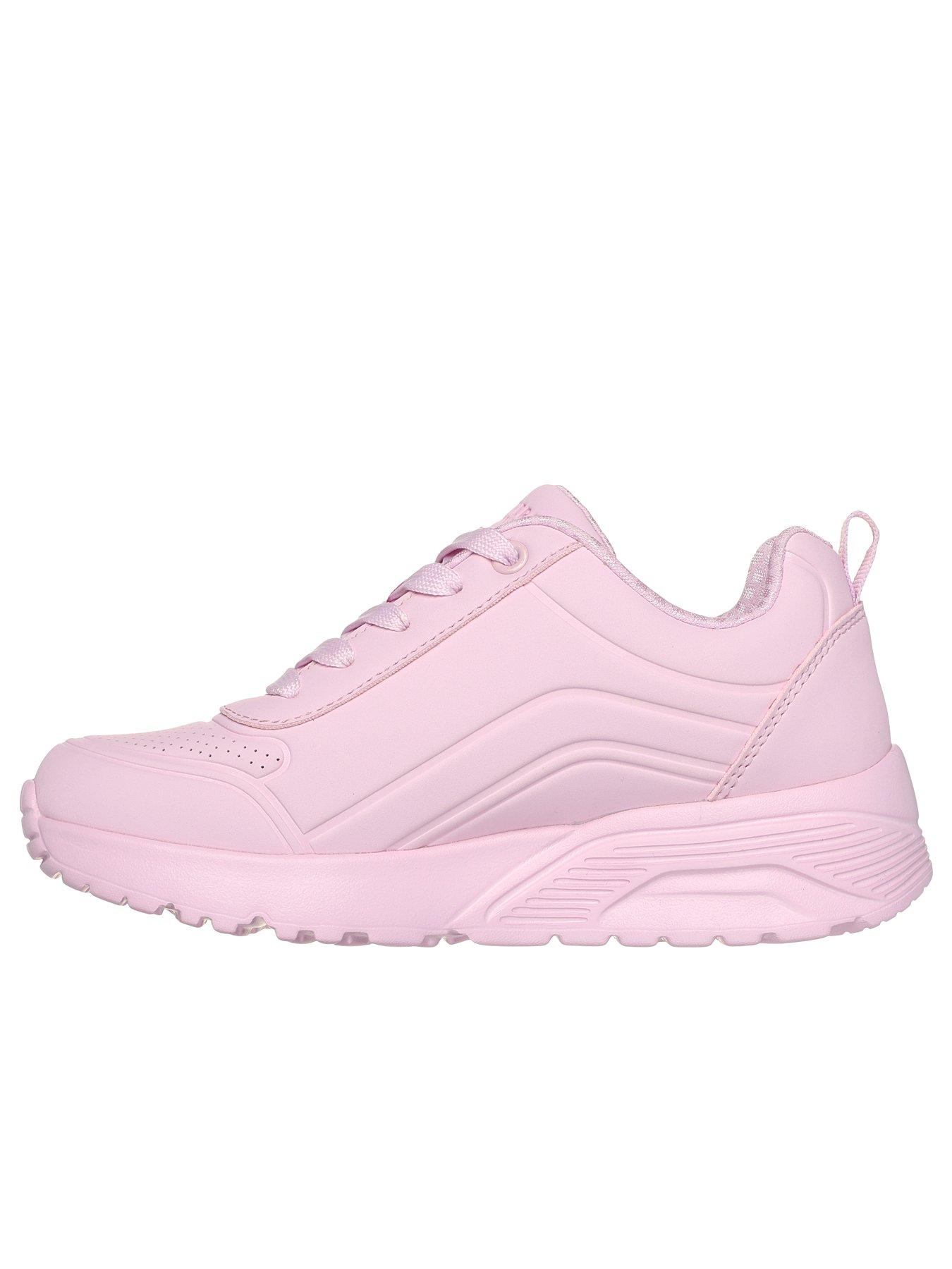  image of skechers-monochromatic-lace-up-sneakers-w-quarter-zip-detail-pink