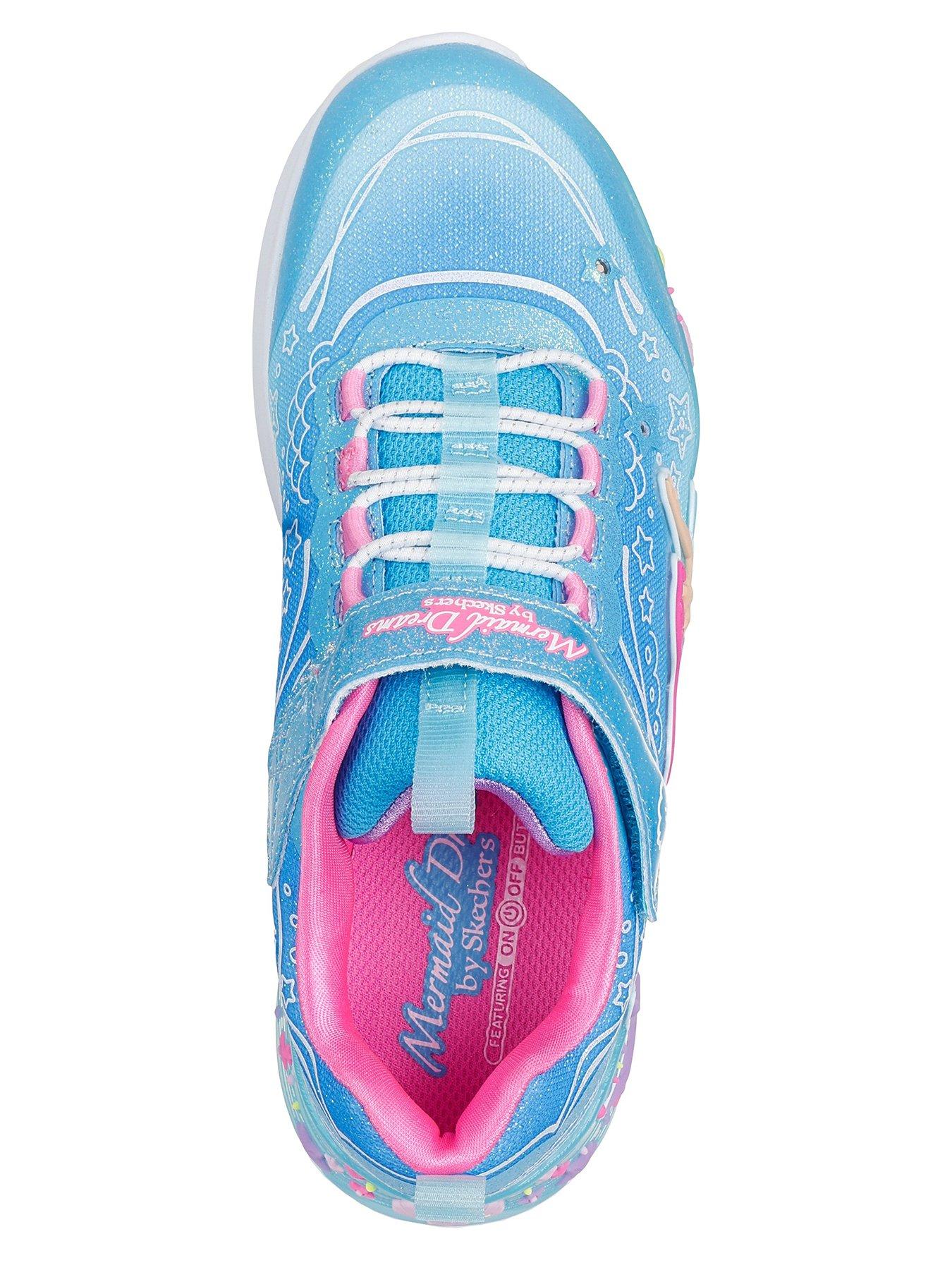 Image 3 of 6 of Skechers Lighted Mermaid Wrap Sneaker W/ Bungee &amp; Strap - Blue