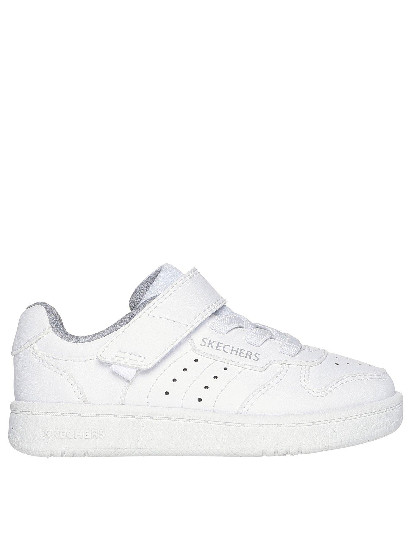 Skechers Low Top Gore  &  Strap Sneaker W/ Qtr Perfs - White