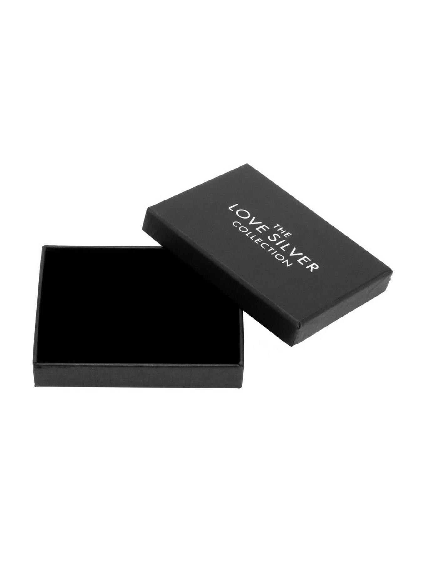  image of the-love-collection-sterling-silver-rectangle-cz-stud-hoops