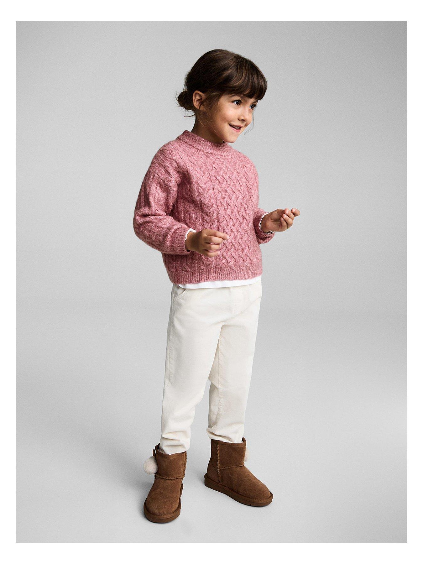 undefined Younger Girls Cable Knitted Jumper - Dark Pink