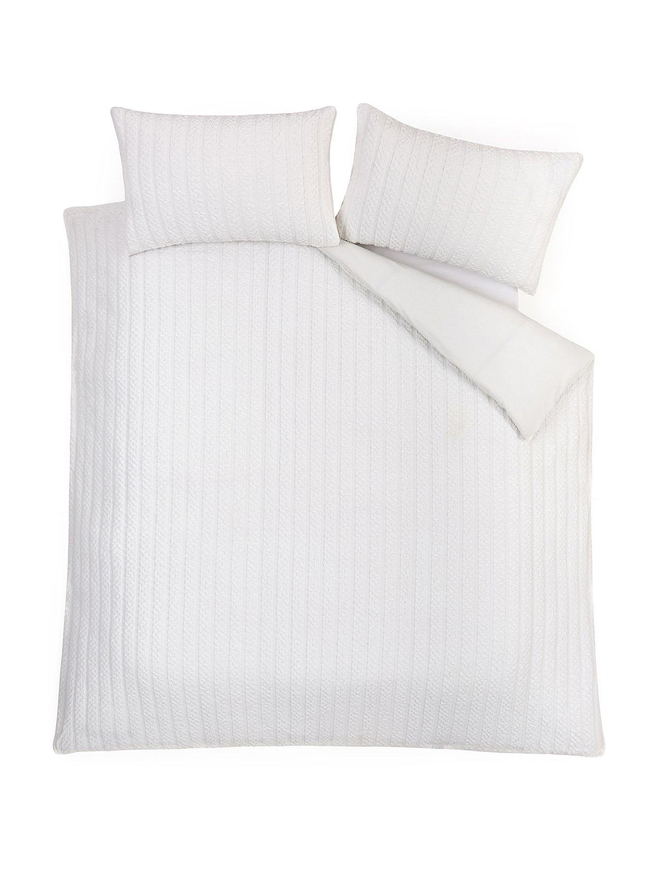 Image 2 of 5 of Michelle Keegan Home Super Soft Seersucker Stripe Duvet Cover Set