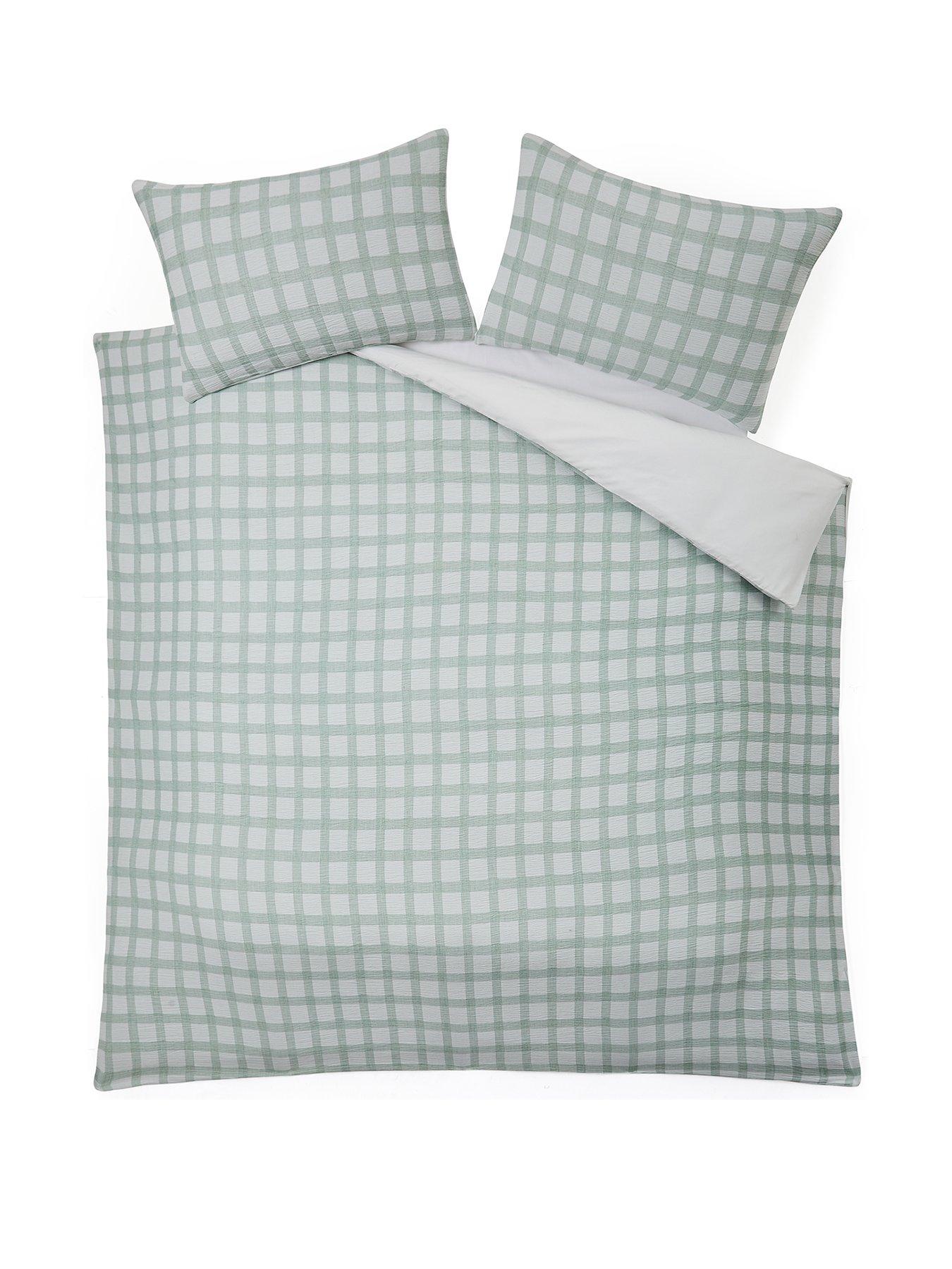  image of very-home-seersucker-check-duvet-cover-set