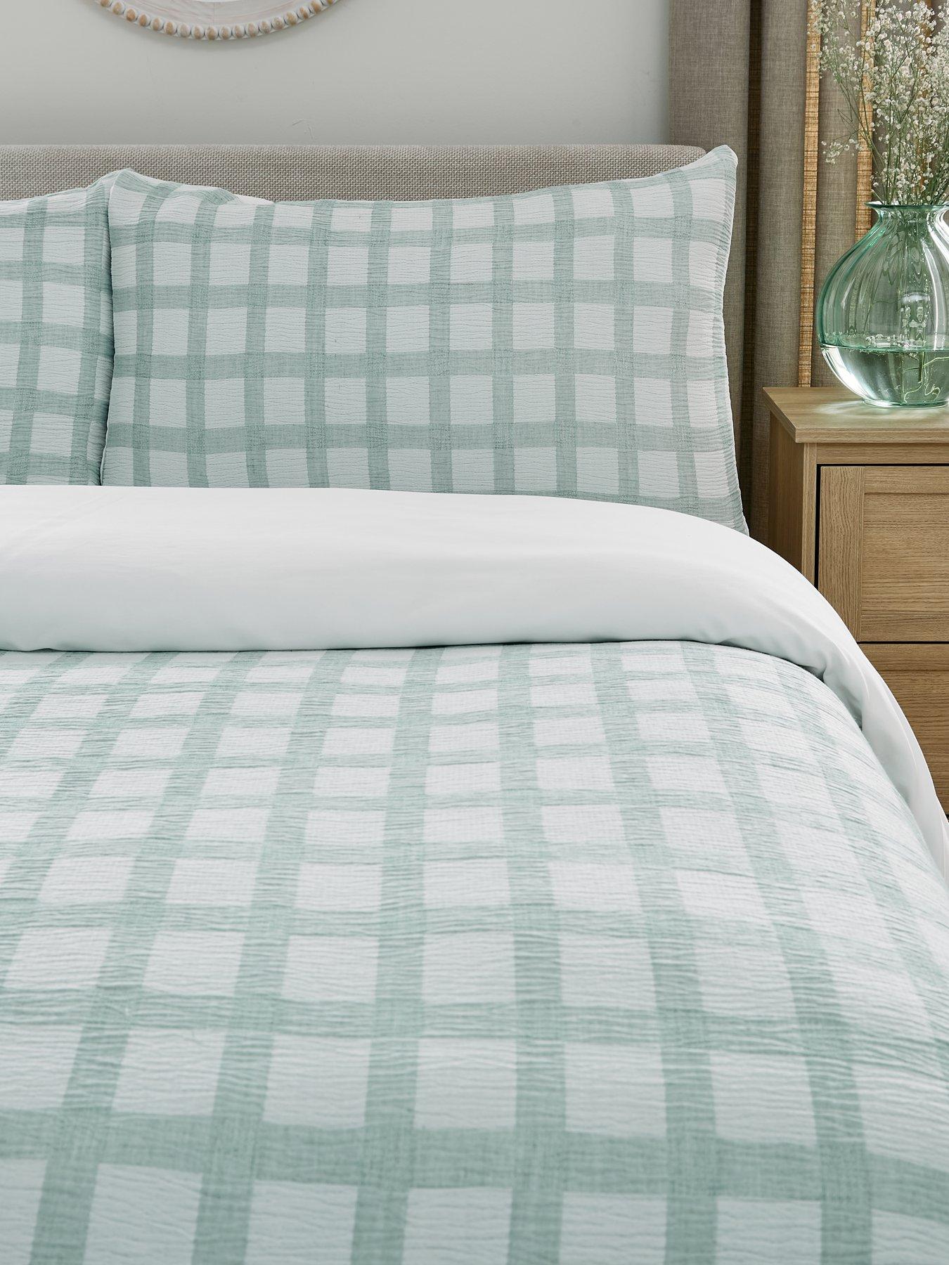  image of very-home-seersucker-check-duvet-cover-set