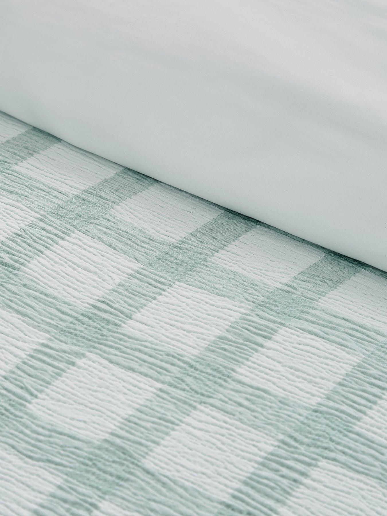  image of very-home-seersucker-check-duvet-cover-set