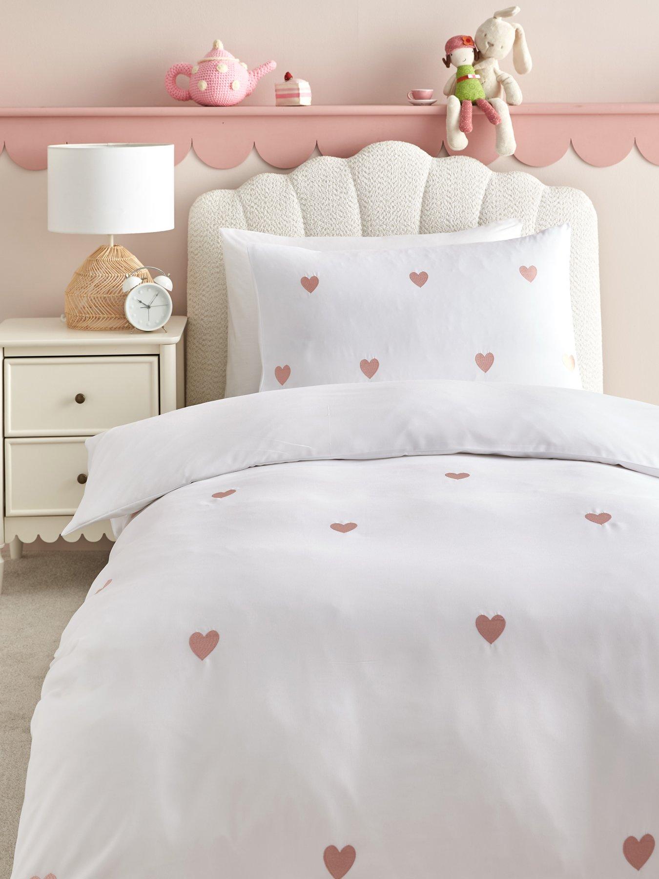 Very Home Heart Embroidered Duvet Cover Set