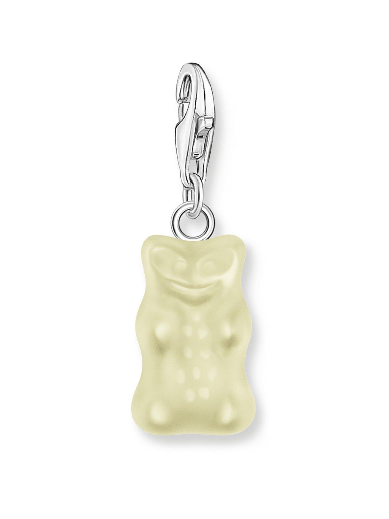 undefined Silver charm pendant goldbears in white