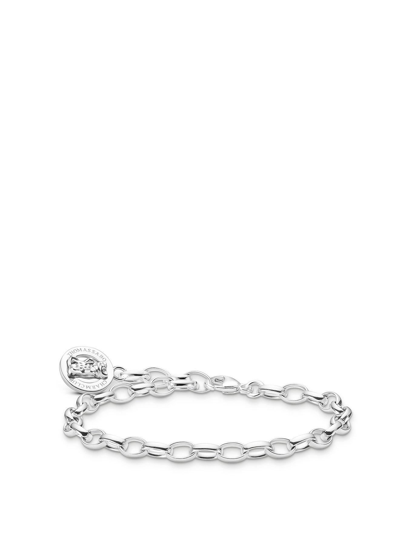undefined Silver charm bracelet with goldbears logo ring