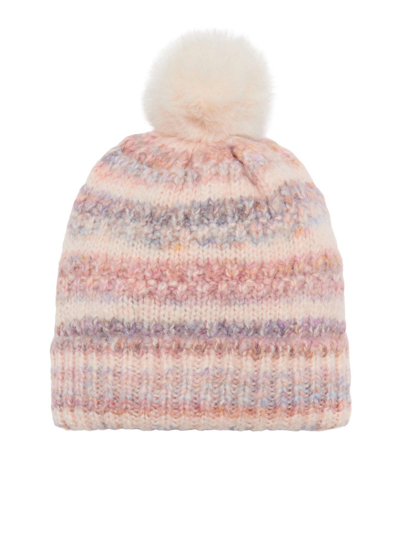 undefined Younger Girls Pom Pom Knitted Hat - Pink