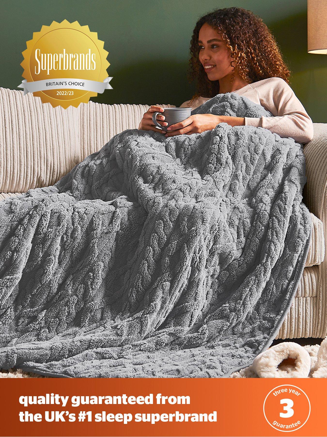  image of silentnight-luxury-super-cosy-heated-throw-charcoal