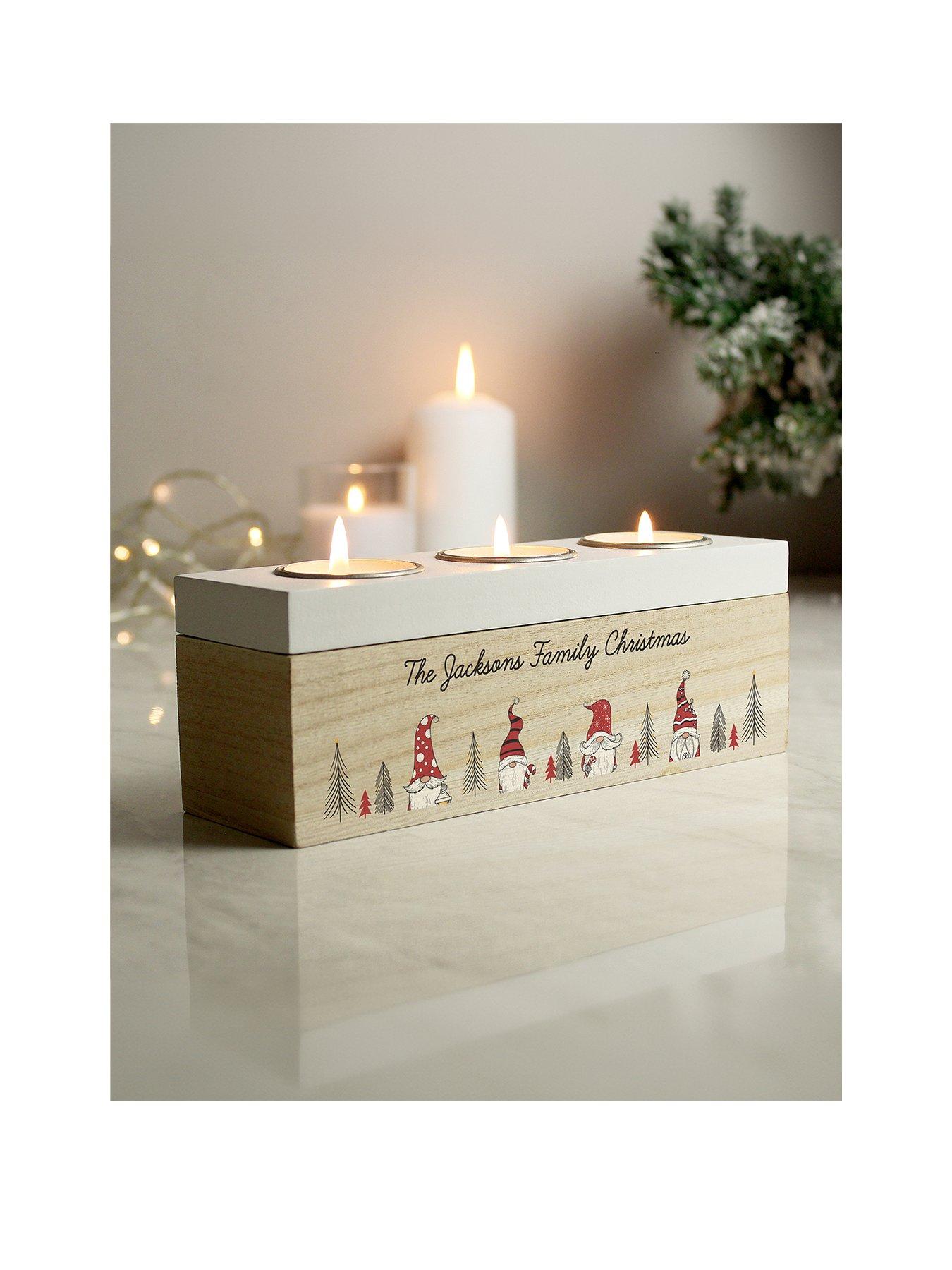 undefined Personalised Gonk Christmas Triple Tea Light Box