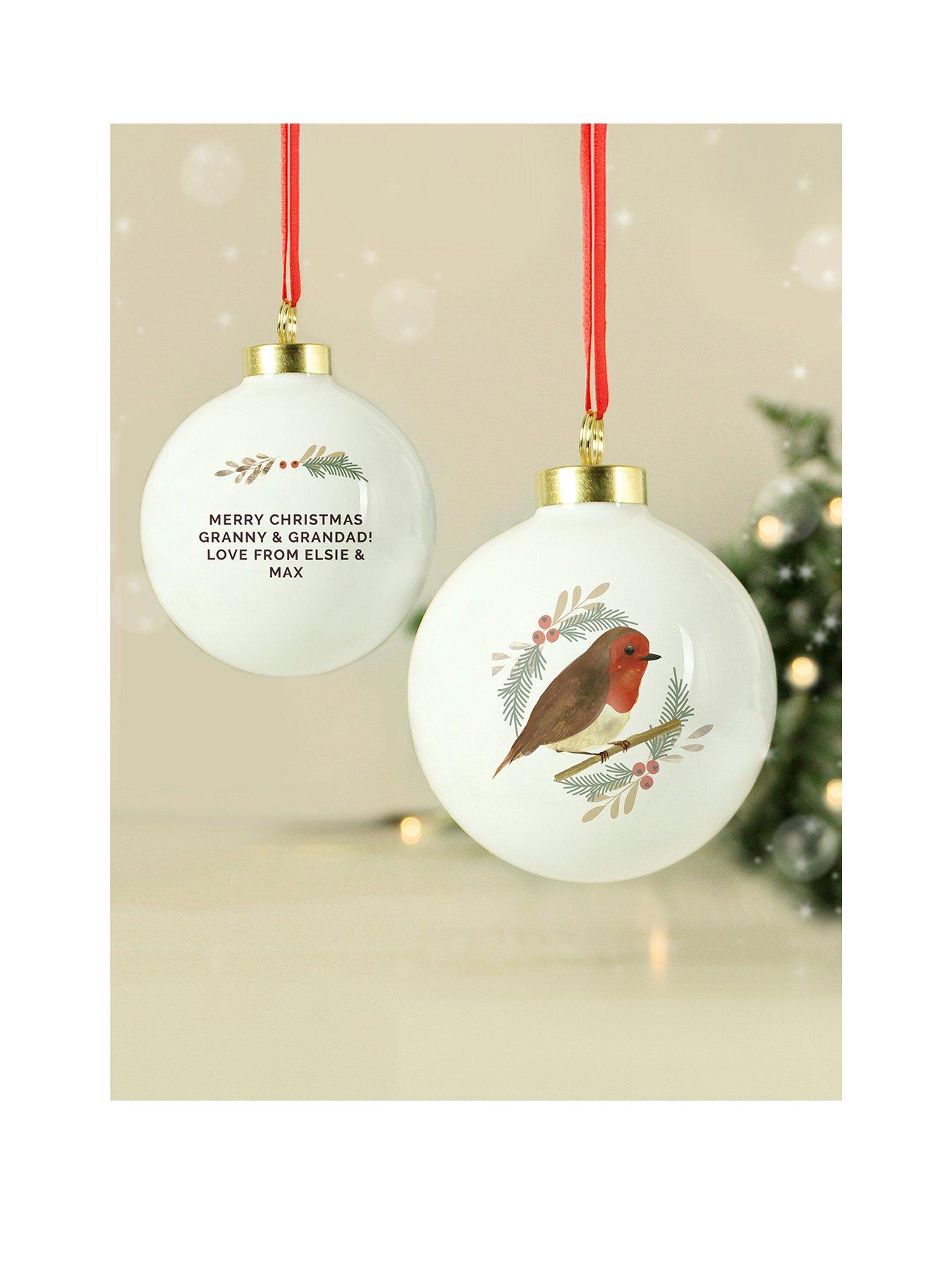 The Personalised Memento Company Personalised Robin Bauble