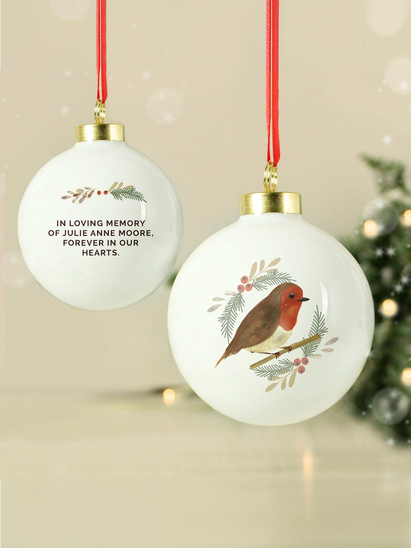 Image 2 of 3 of The Personalised Memento Company Personalised Robin Bauble