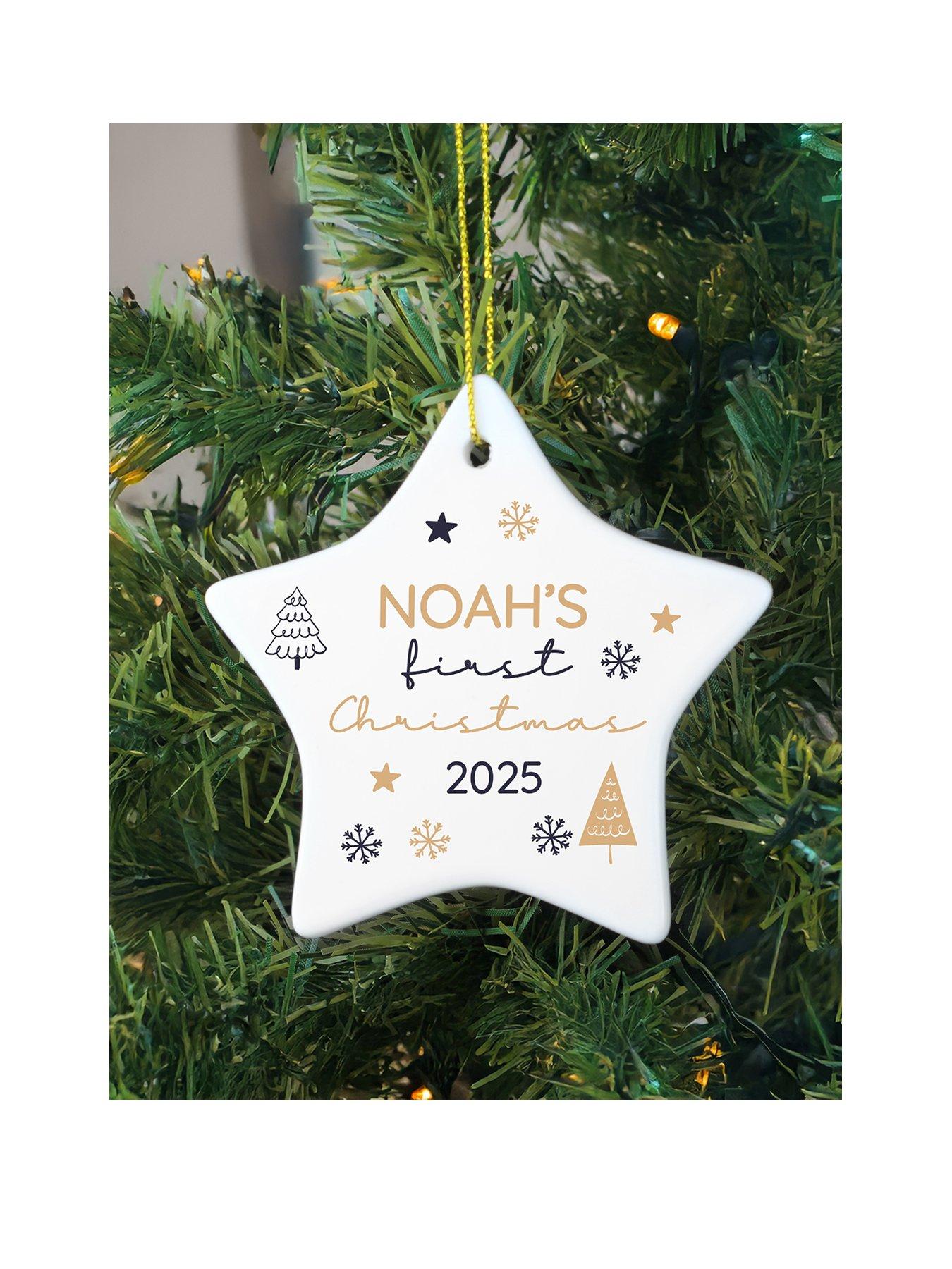 undefined Personalised First Christmas Star Christmas Tree Decoration