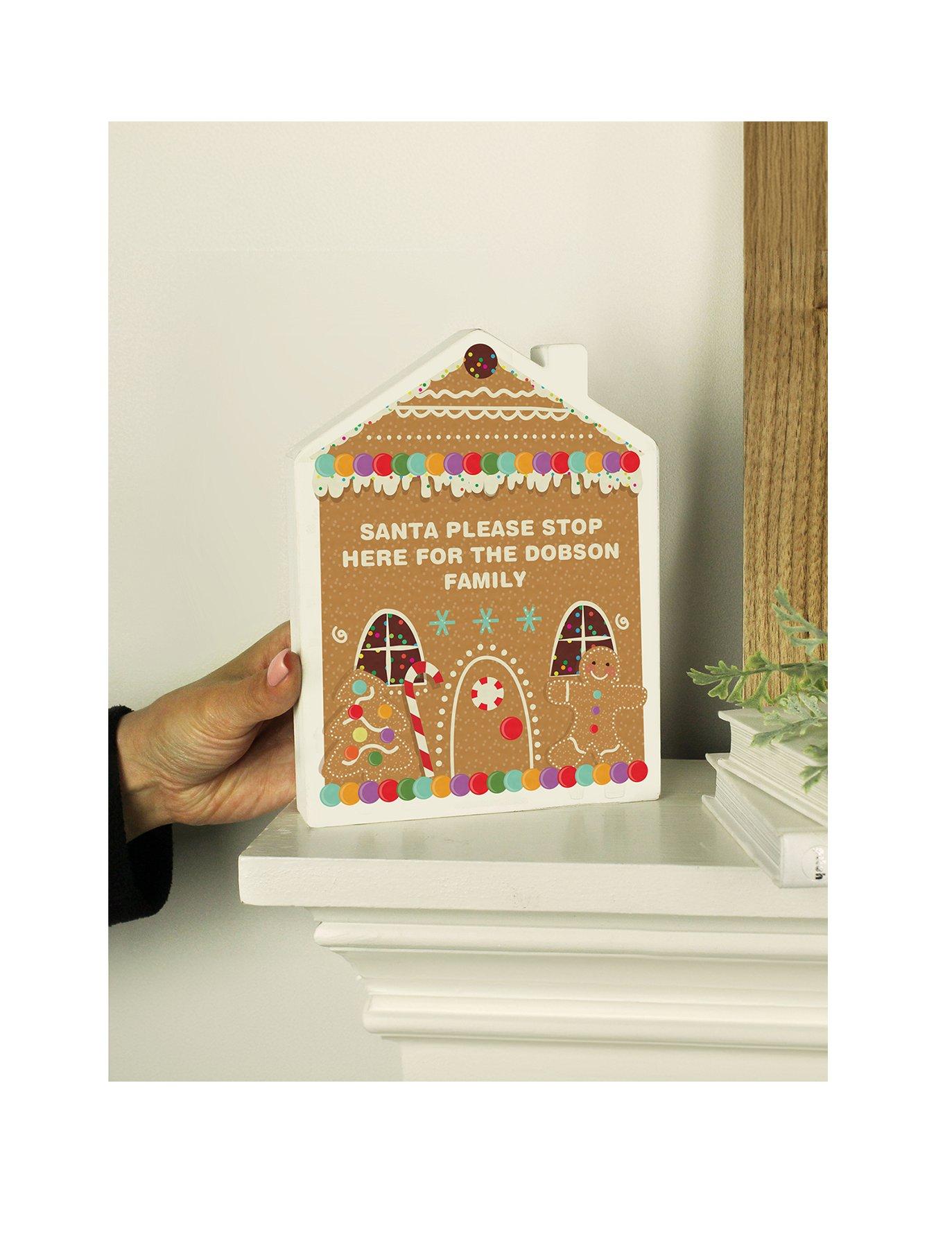 The Personalised Memento Company Personalised Gingerbread House Christmas Wooden Ornament
