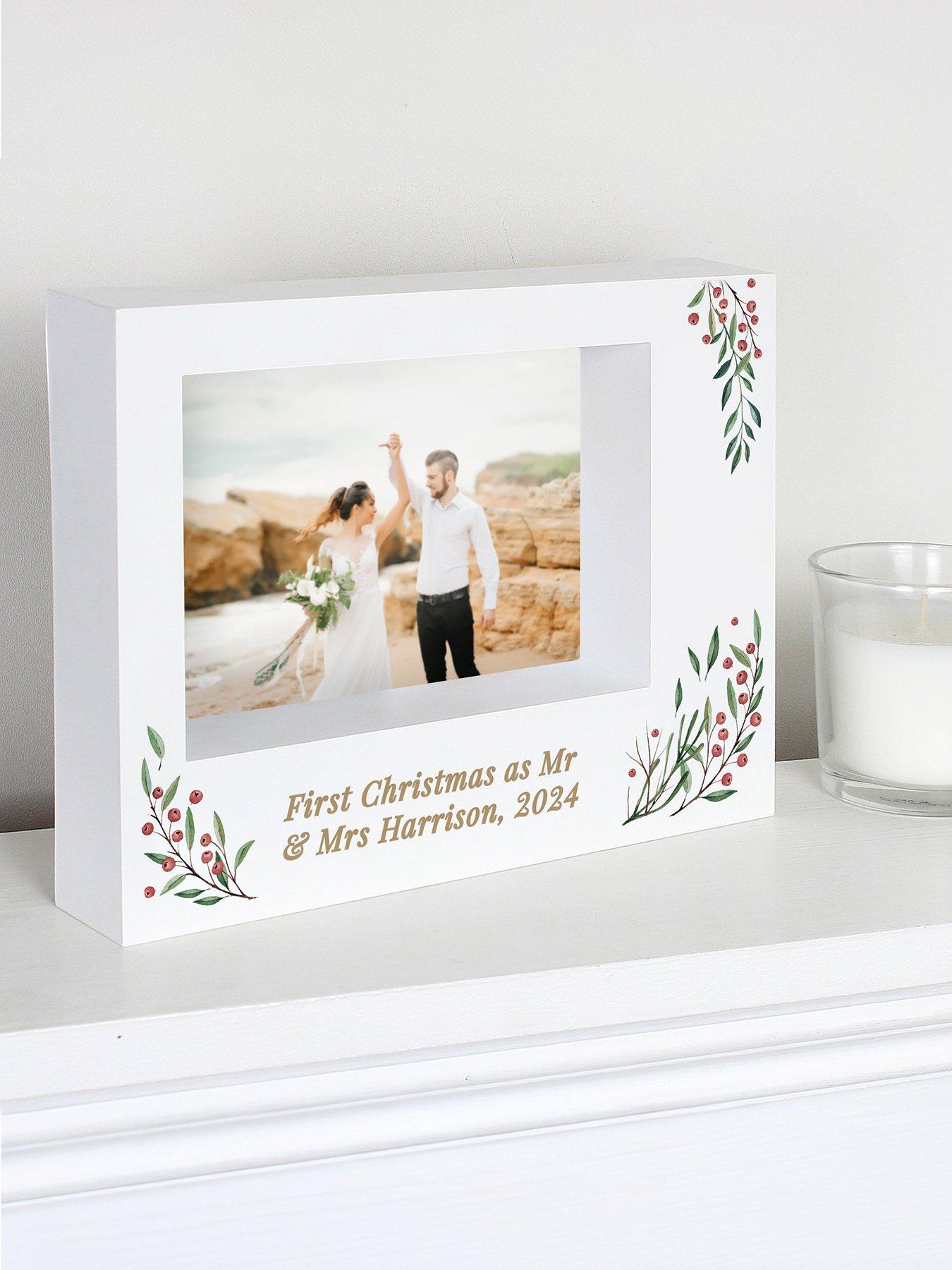 Image 2 of 3 of The Personalised Memento Company Personalised Christmas Foliage 5x7 Box Photo Frame