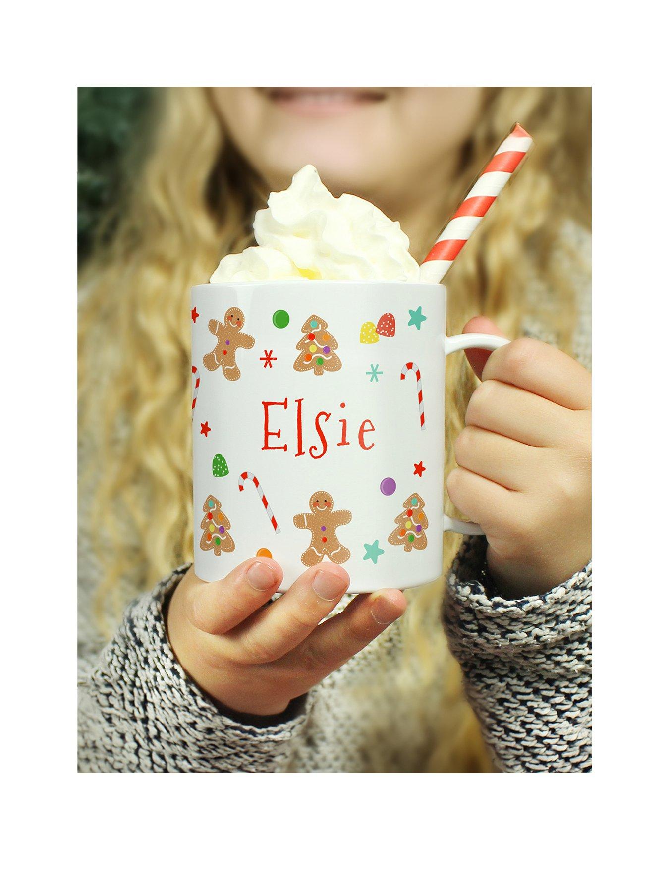 undefined Personalised Gingerbread Pattern Plastic Mug