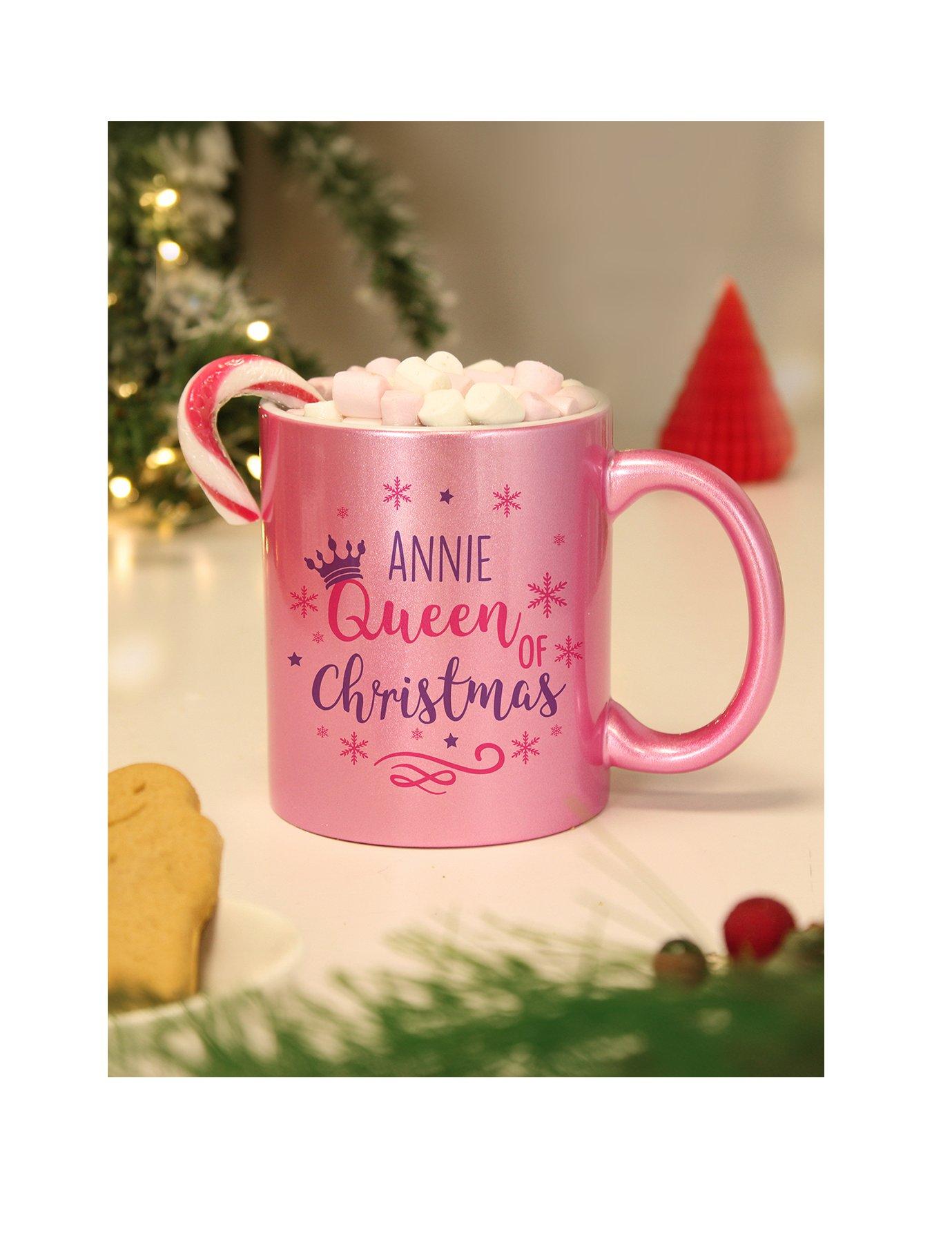 undefined Personalised Queen Of Christmas Pink Mug
