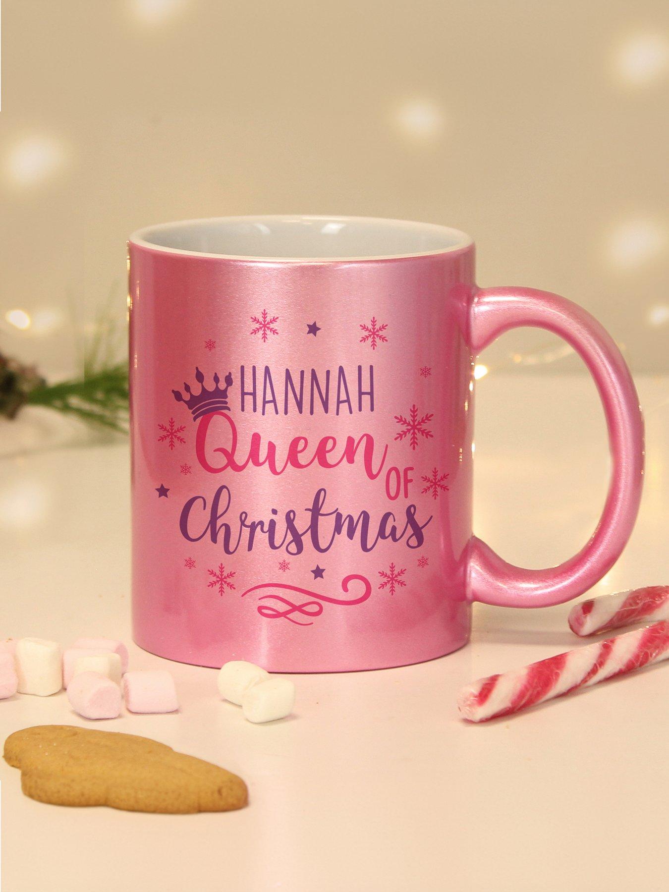 Image 3 of 3 of The Personalised Memento Company Personalised Queen Of Christmas Pink Mug