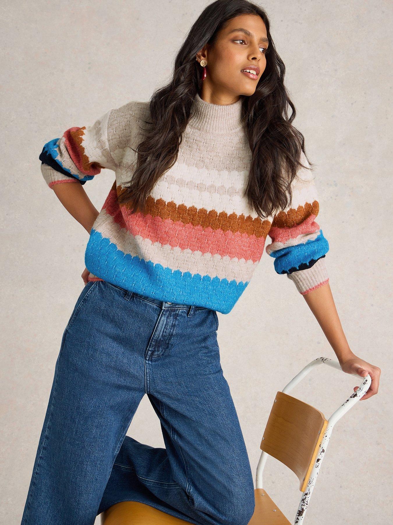River Island Hybrid Flower Jumper Cream littlewoods