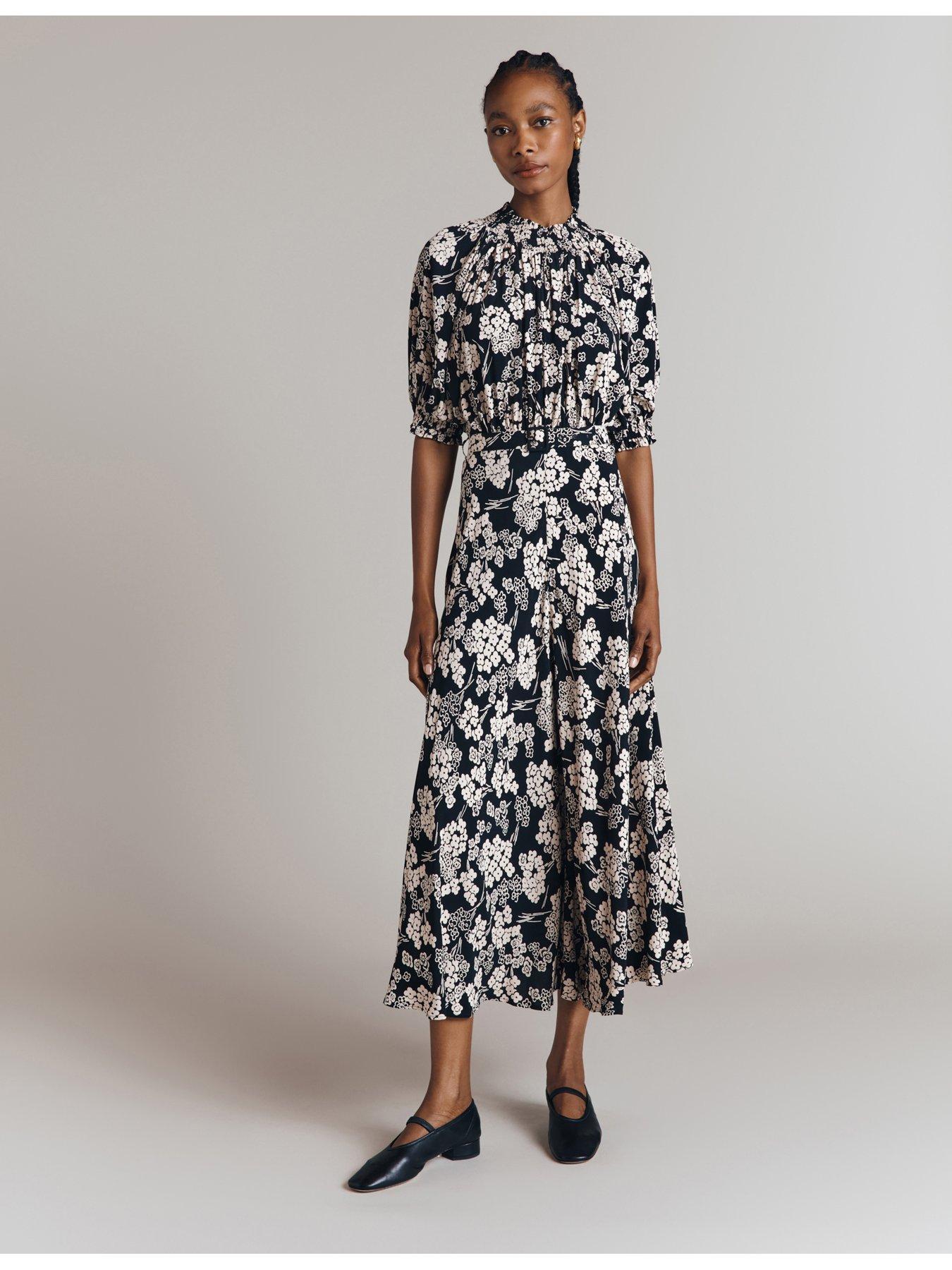 undefined Dolly Dress - Mono Floral - Black
