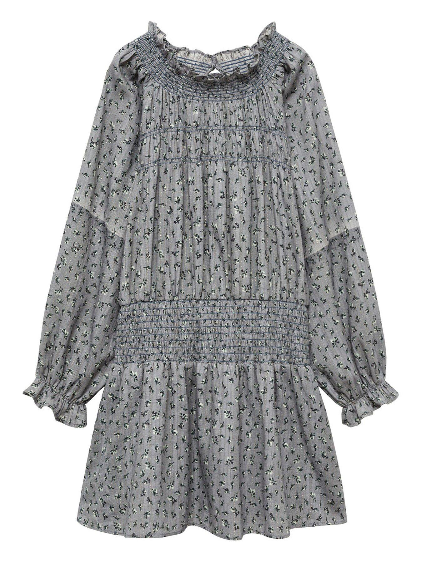 undefined Girls Printed Dress - Grey