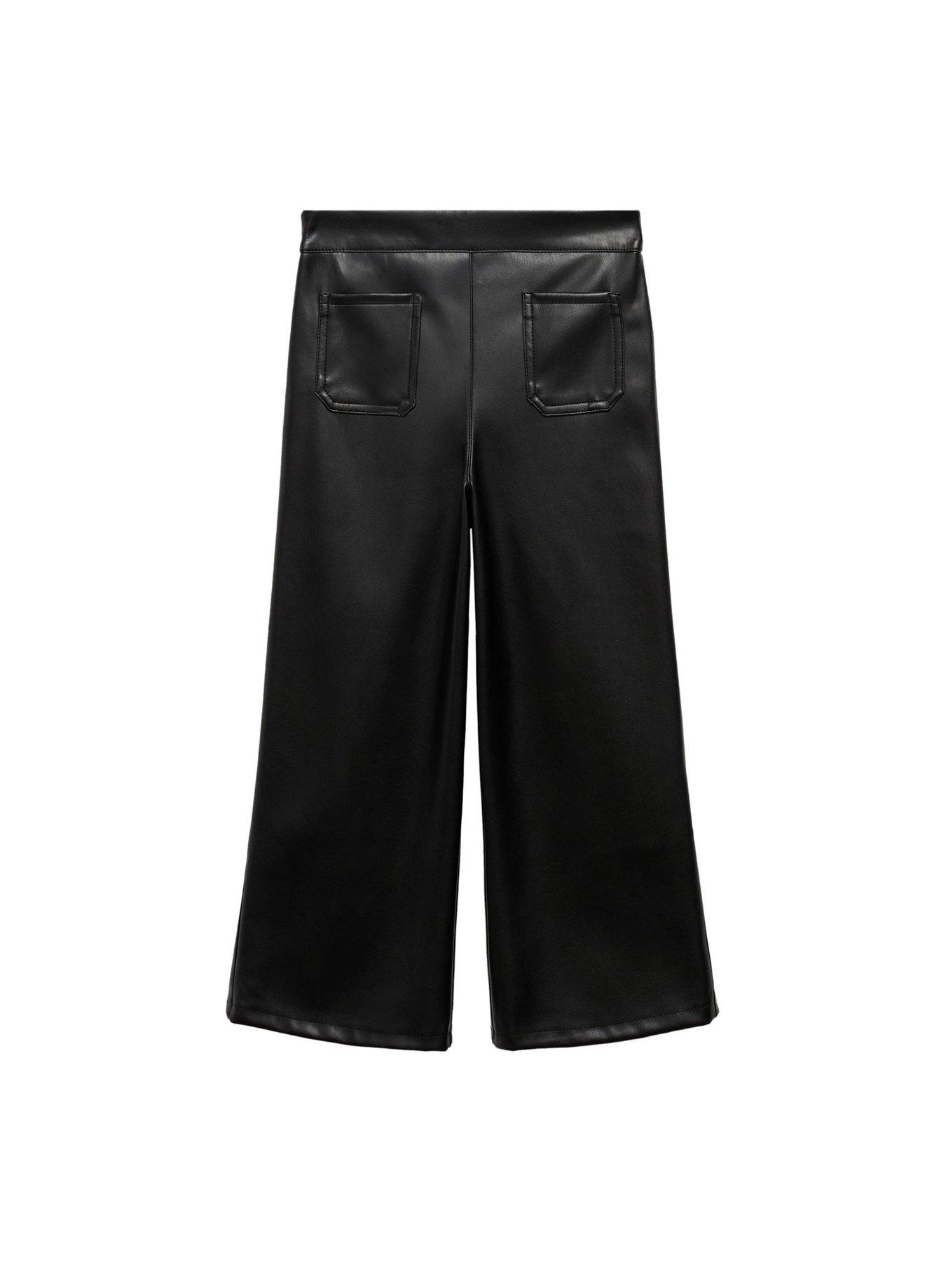  image of mango-girls-pu-trousers-black