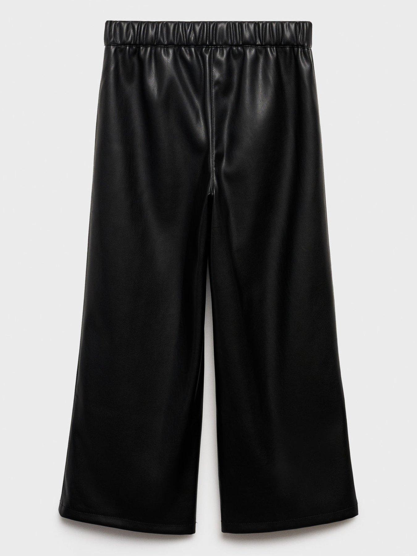  image of mango-girls-pu-trousers-black